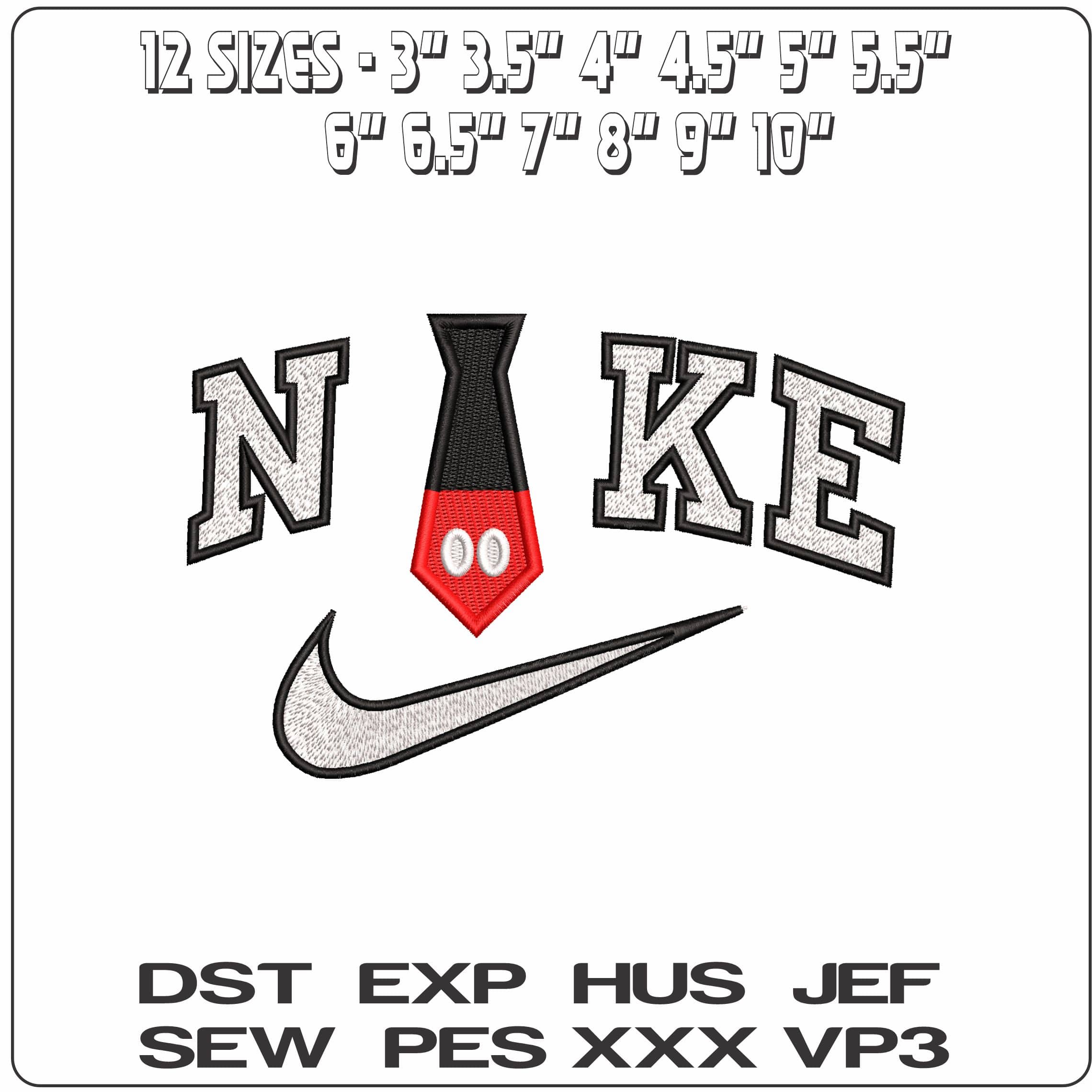Nike Mickey Mouse Tie with outfit Disney   - Elegant embroidery design file-instant download — view 2