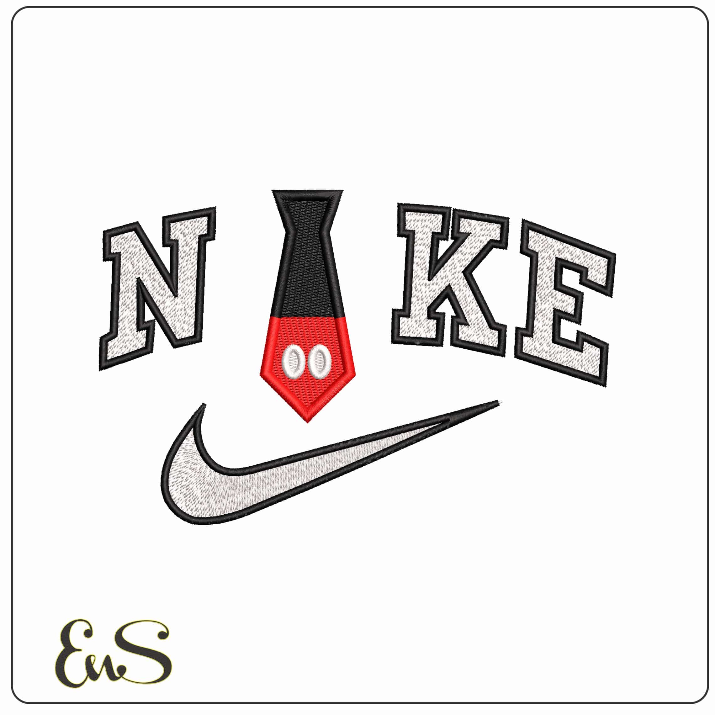 Nike Mickey Mouse Tie with outfit Disney   - Elegant embroidery design file-instant download