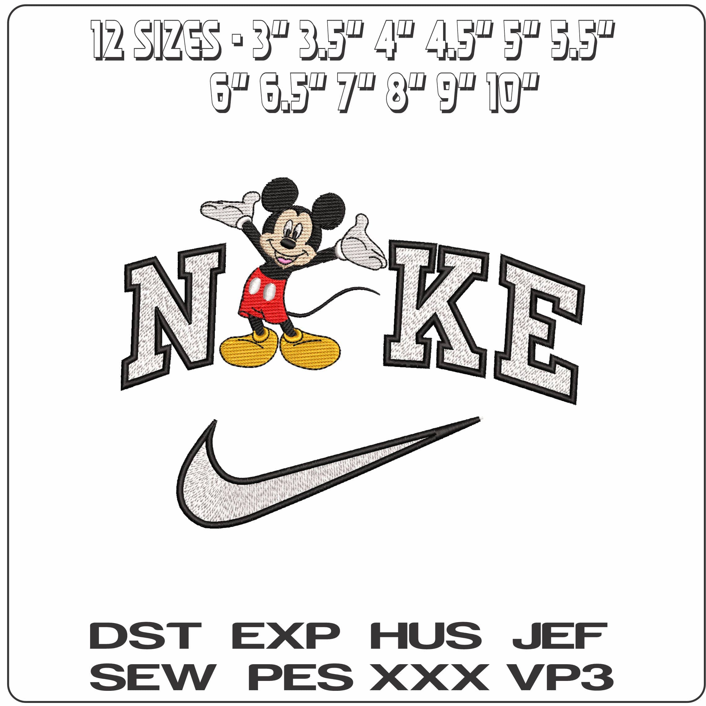 Nike Mickey Mouse Welcoming Disney   - Elegant embroidery design file-instant download — view 2