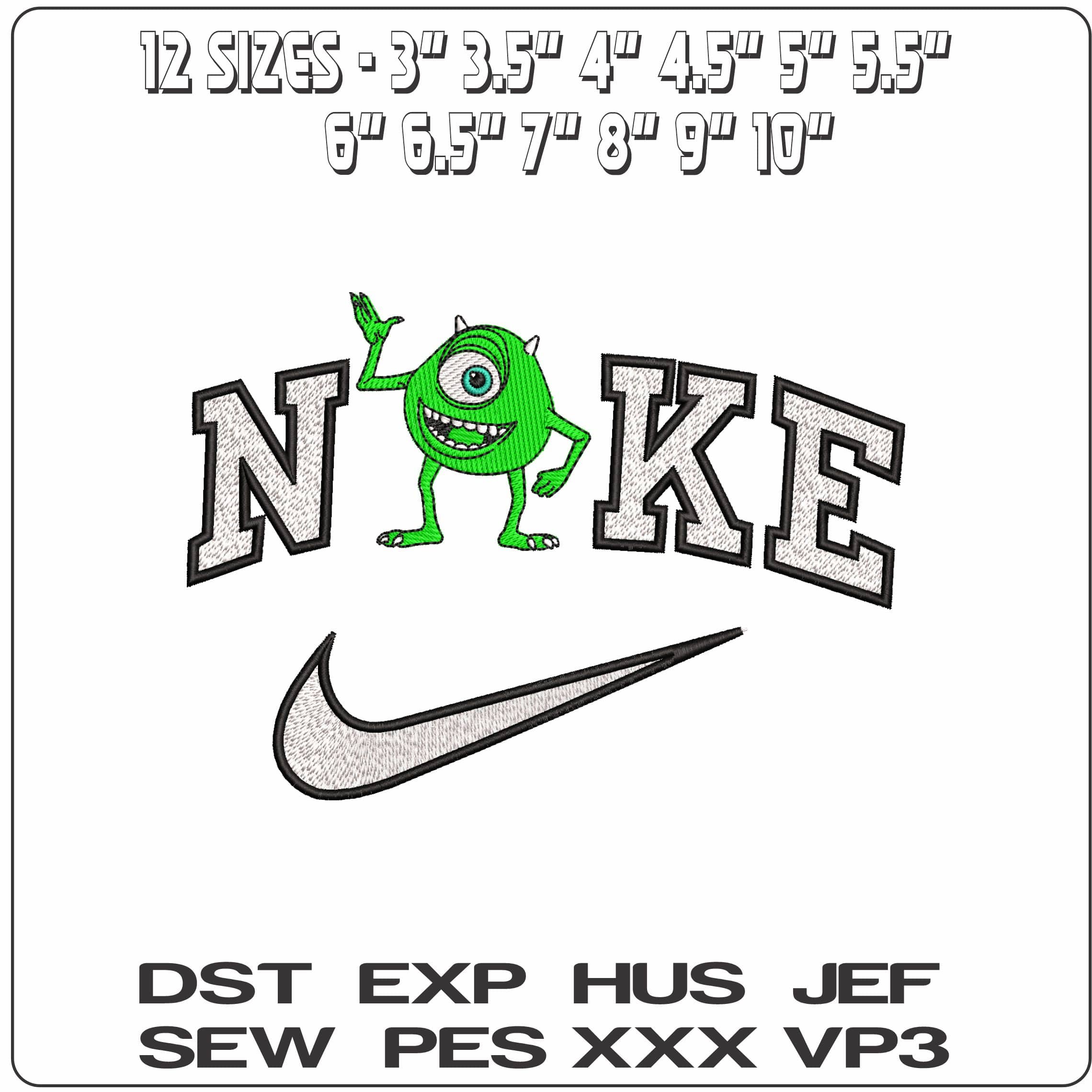 Nike Mike Monsters Inc University   - Elegant embroidery design file-instant download — view 2