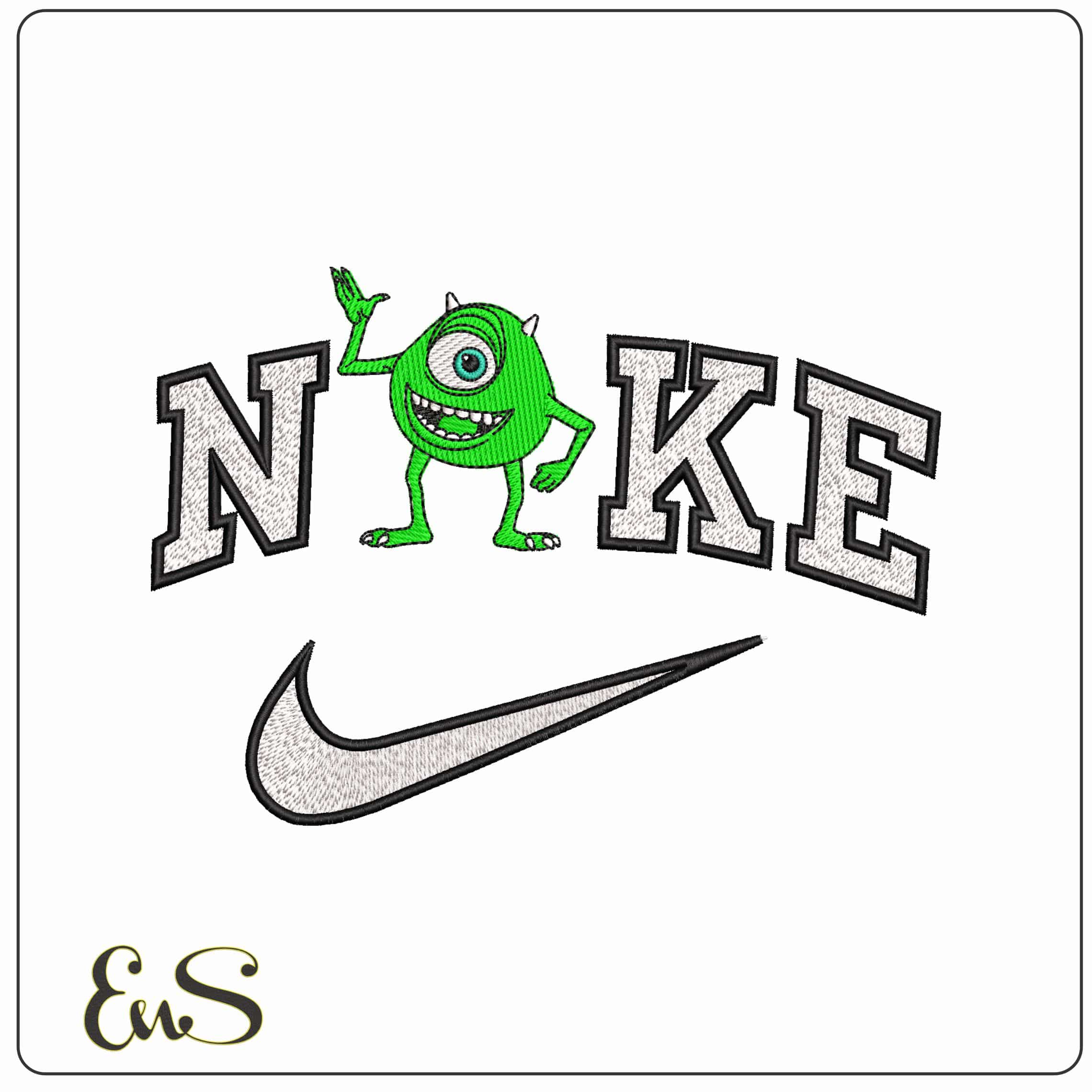 Nike Mike Monsters Inc University   - Elegant embroidery design file-instant download
