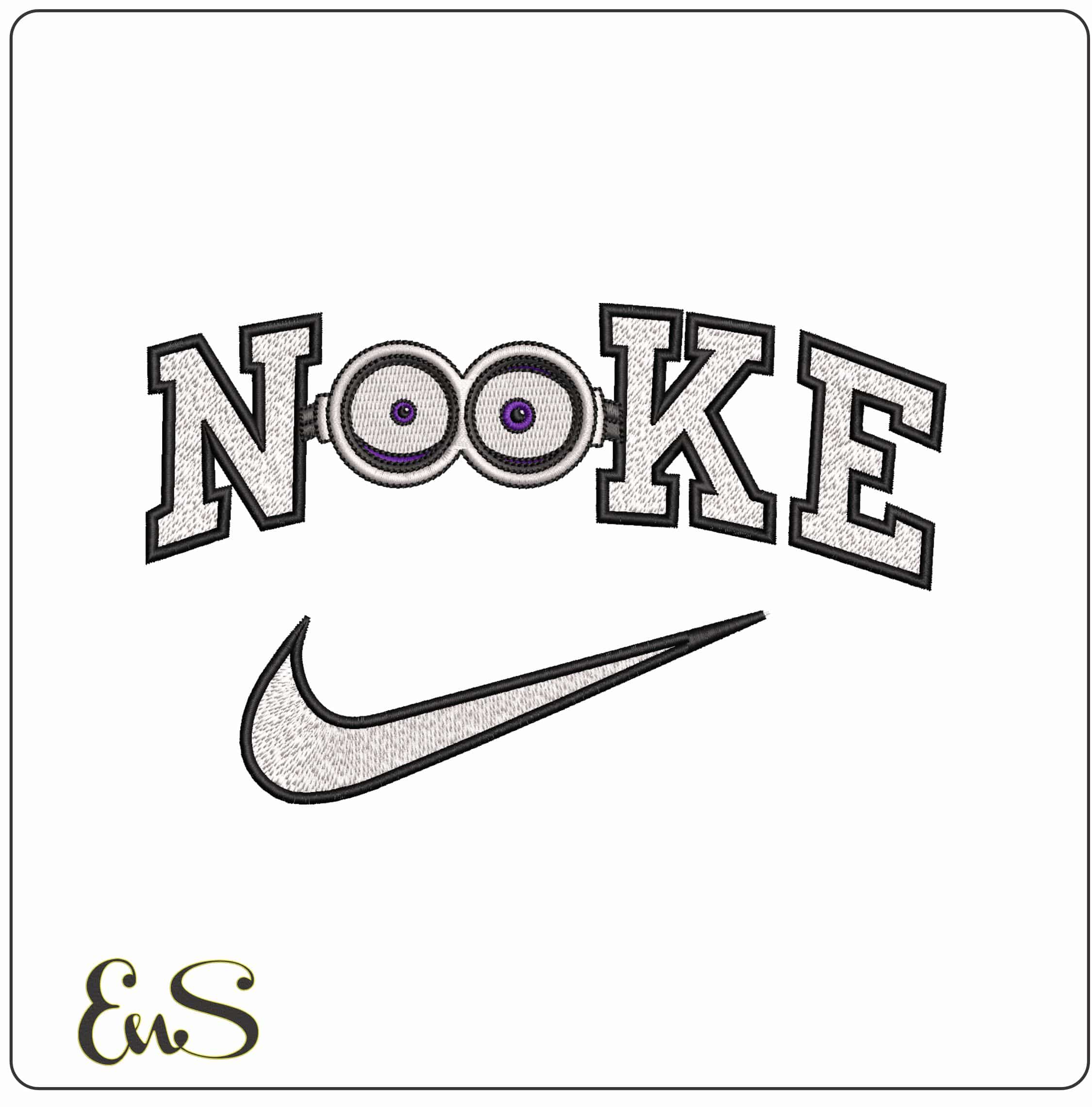 Nike Minion Eyes   - Elegant embroidery design file-instant download