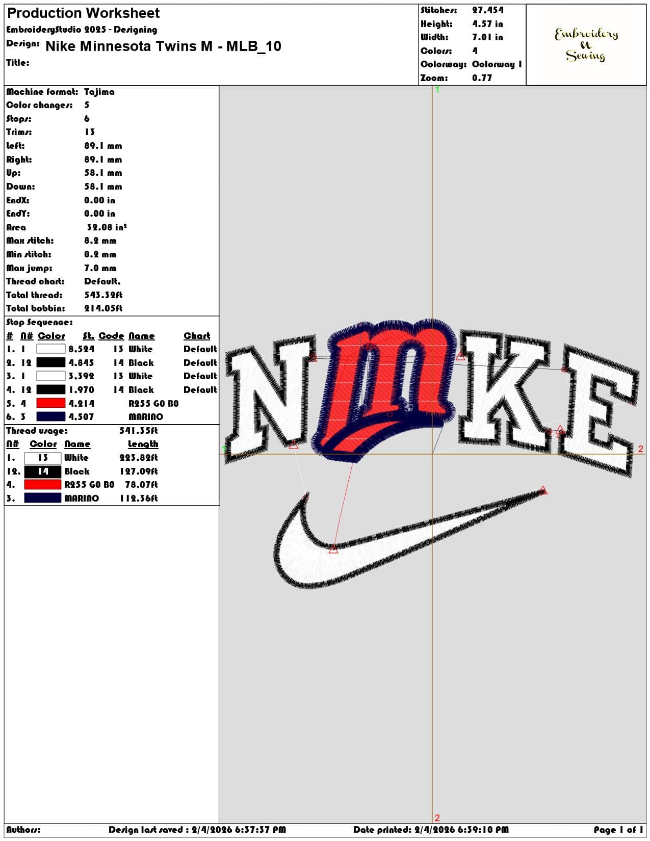 Nike Minnesota Twins M MLB   - Elegant embroidery design file-instant download — view 3