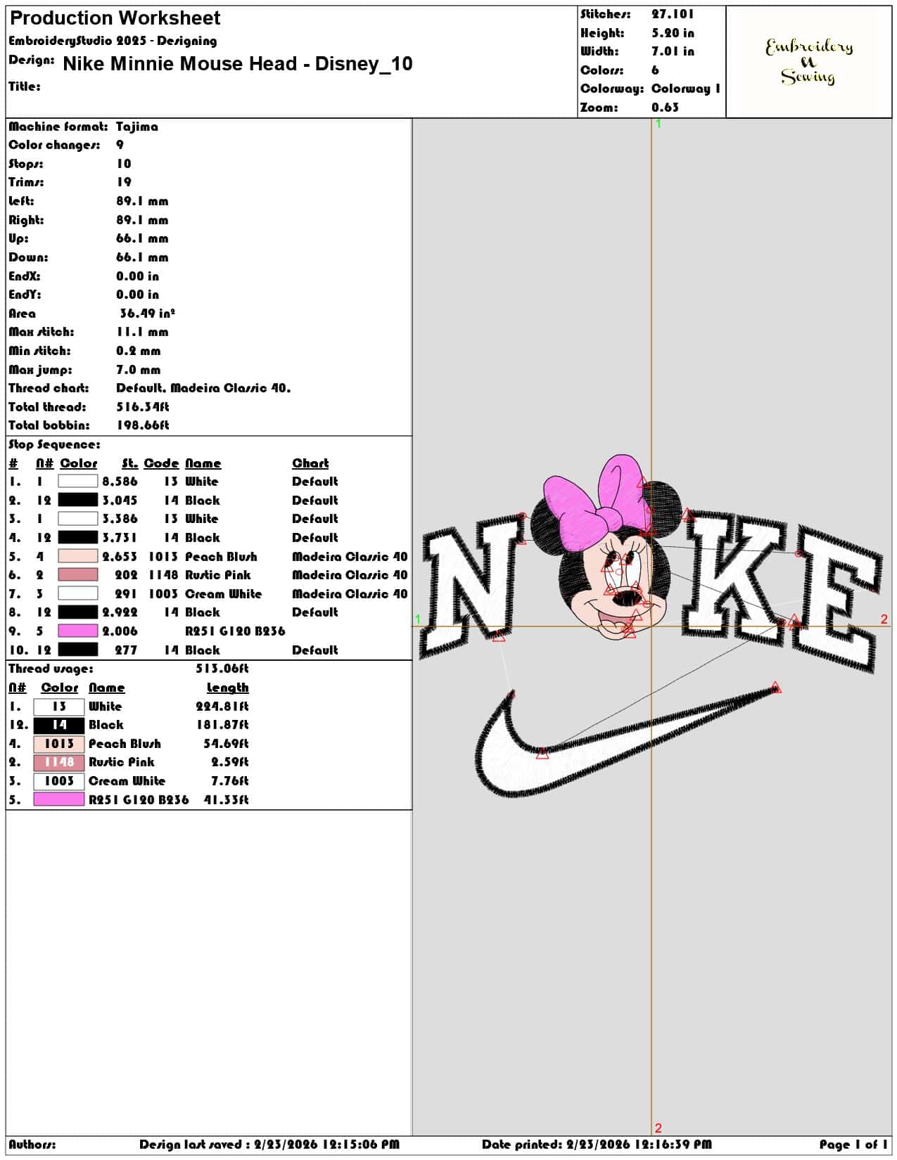 Nike Minnie Mouse Head Disney   - Elegant embroidery design file-instant download — view 3