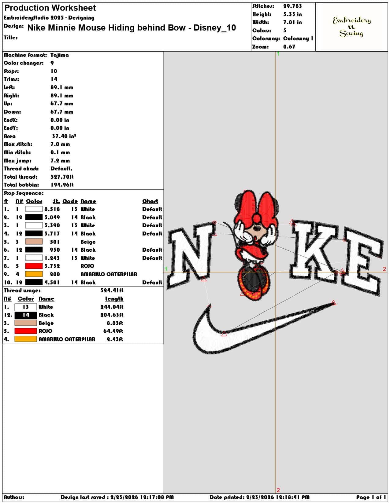 Nike Minnie Mouse Hiding behind Bow Disney   - Elegant embroidery design file-instant download — view 3