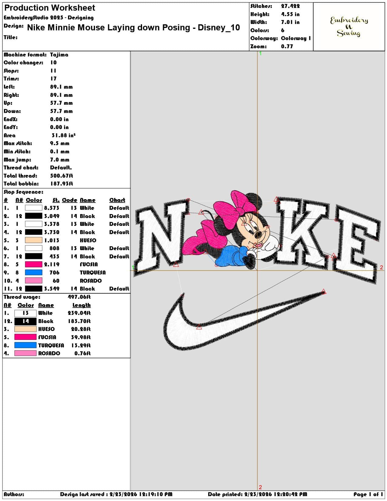 Nike Minnie Mouse Laying down Posing Disney   - Elegant embroidery design file-instant download — view 3