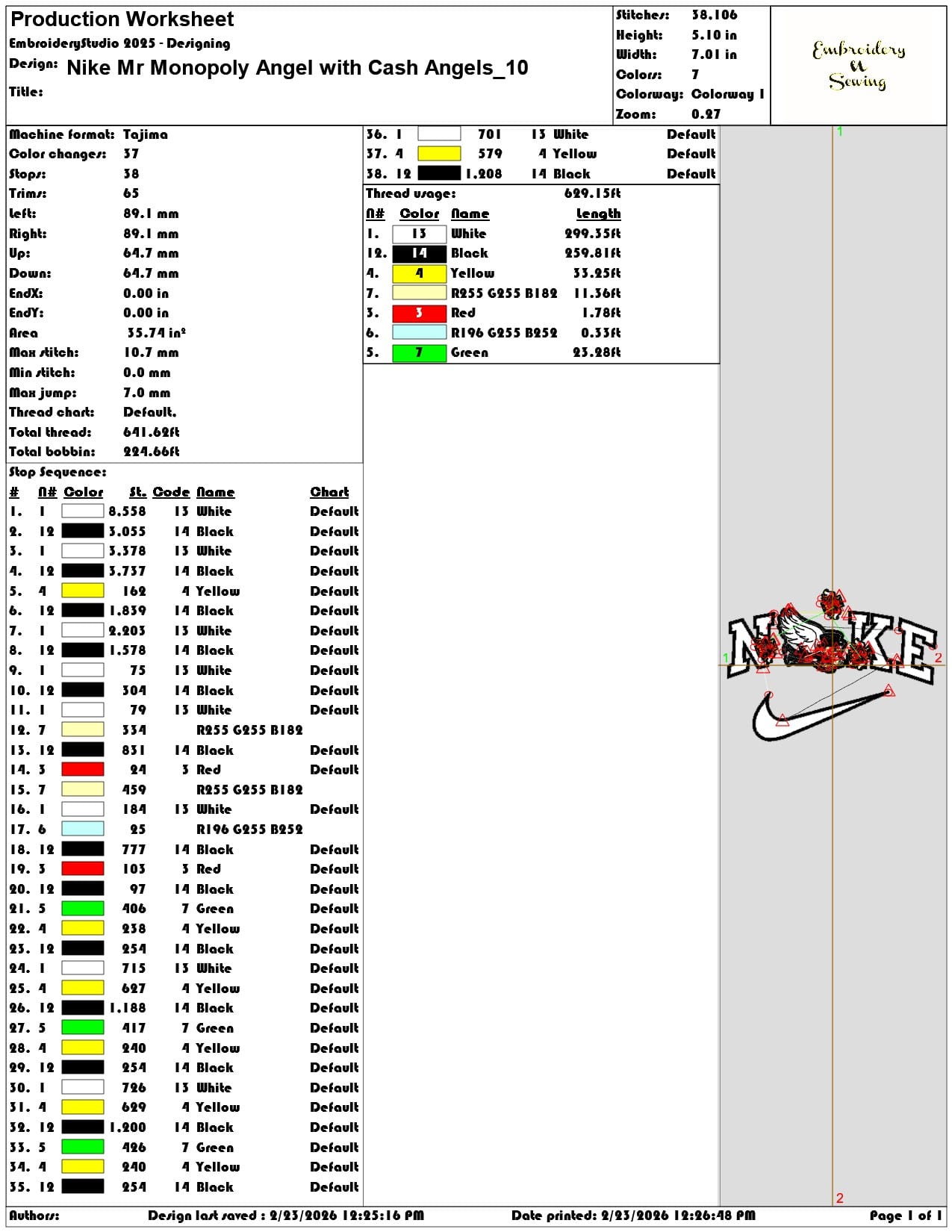 Nike Mr Monopoly Angel with Cash Angels   - Elegant embroidery design file-instant download — view 3
