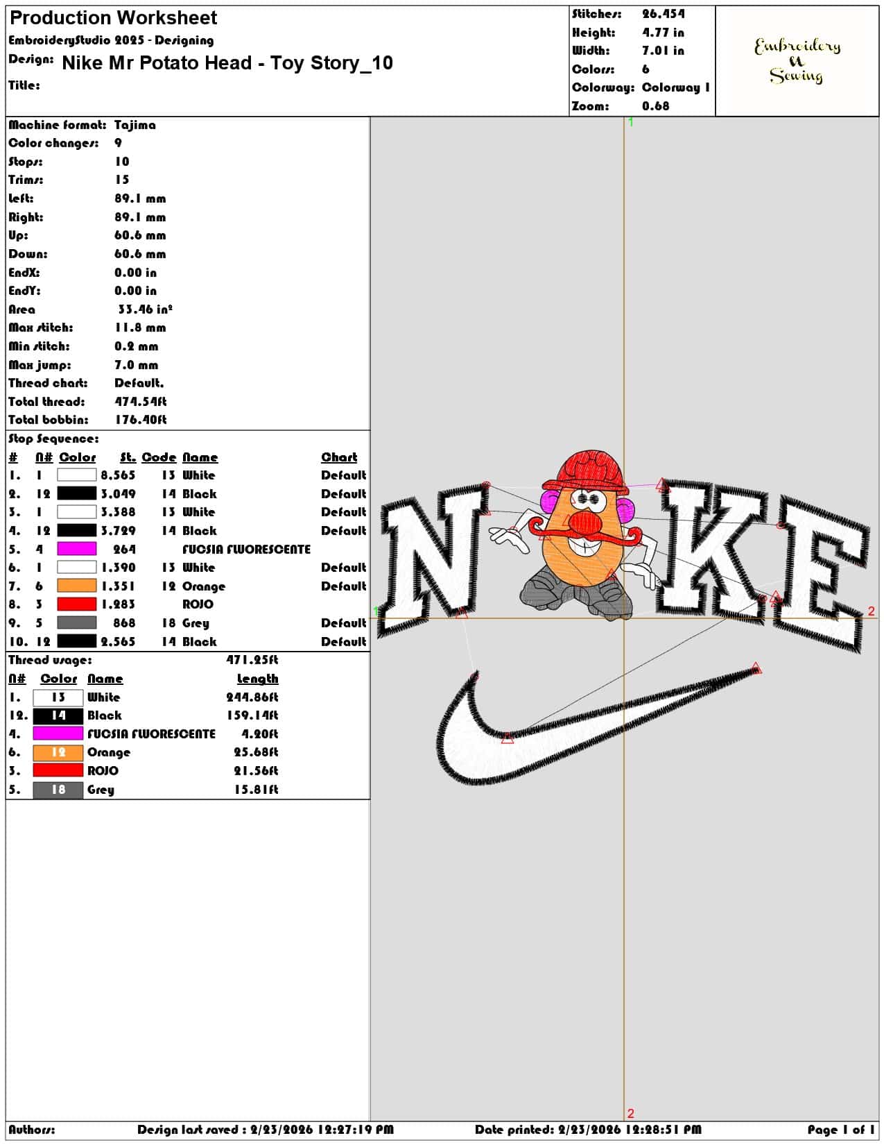 Nike Mr Potato Head Toy Story   - Elegant embroidery design file-instant download — view 3