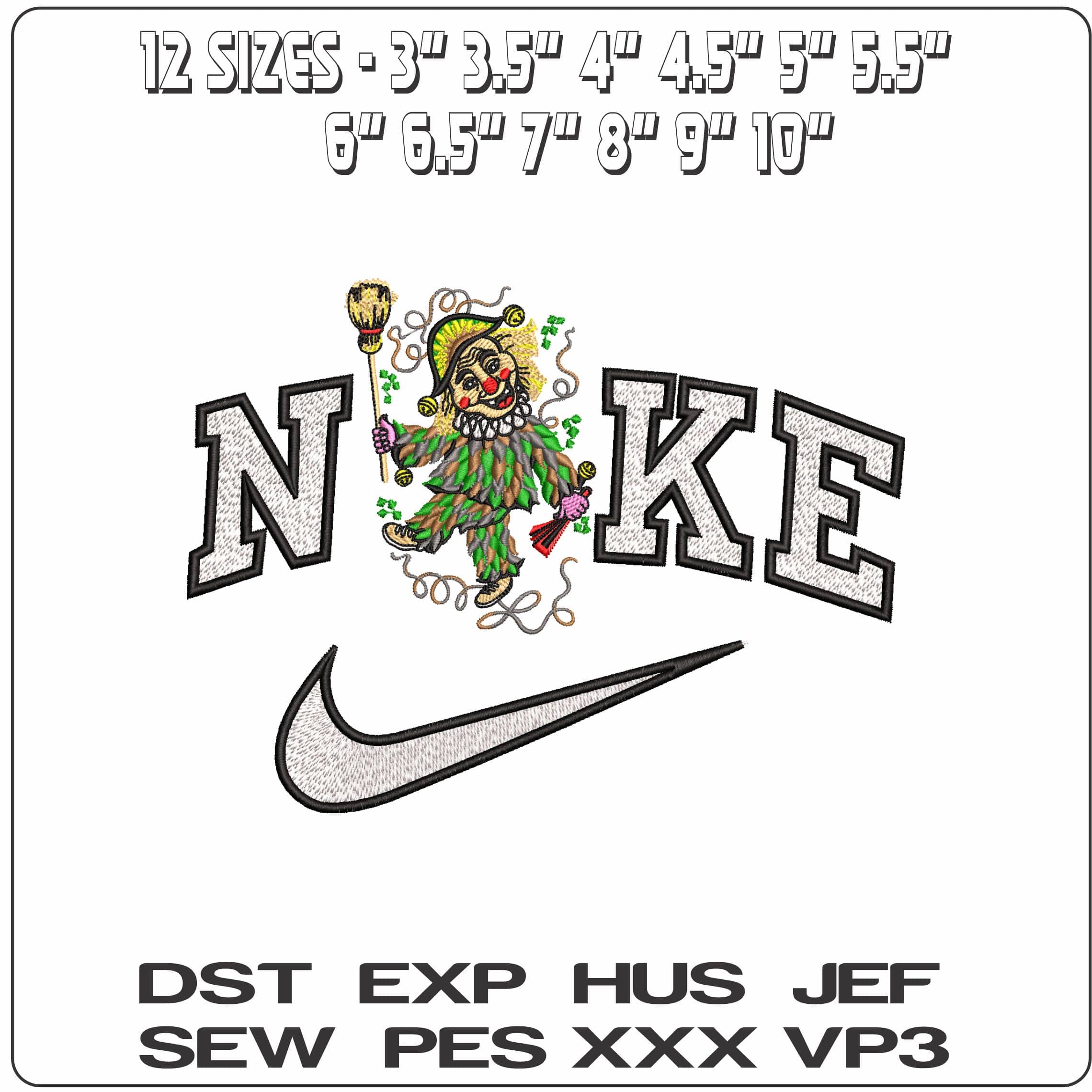 Nike Mr Punch with Broom   - Elegant embroidery design file-instant download — view 2