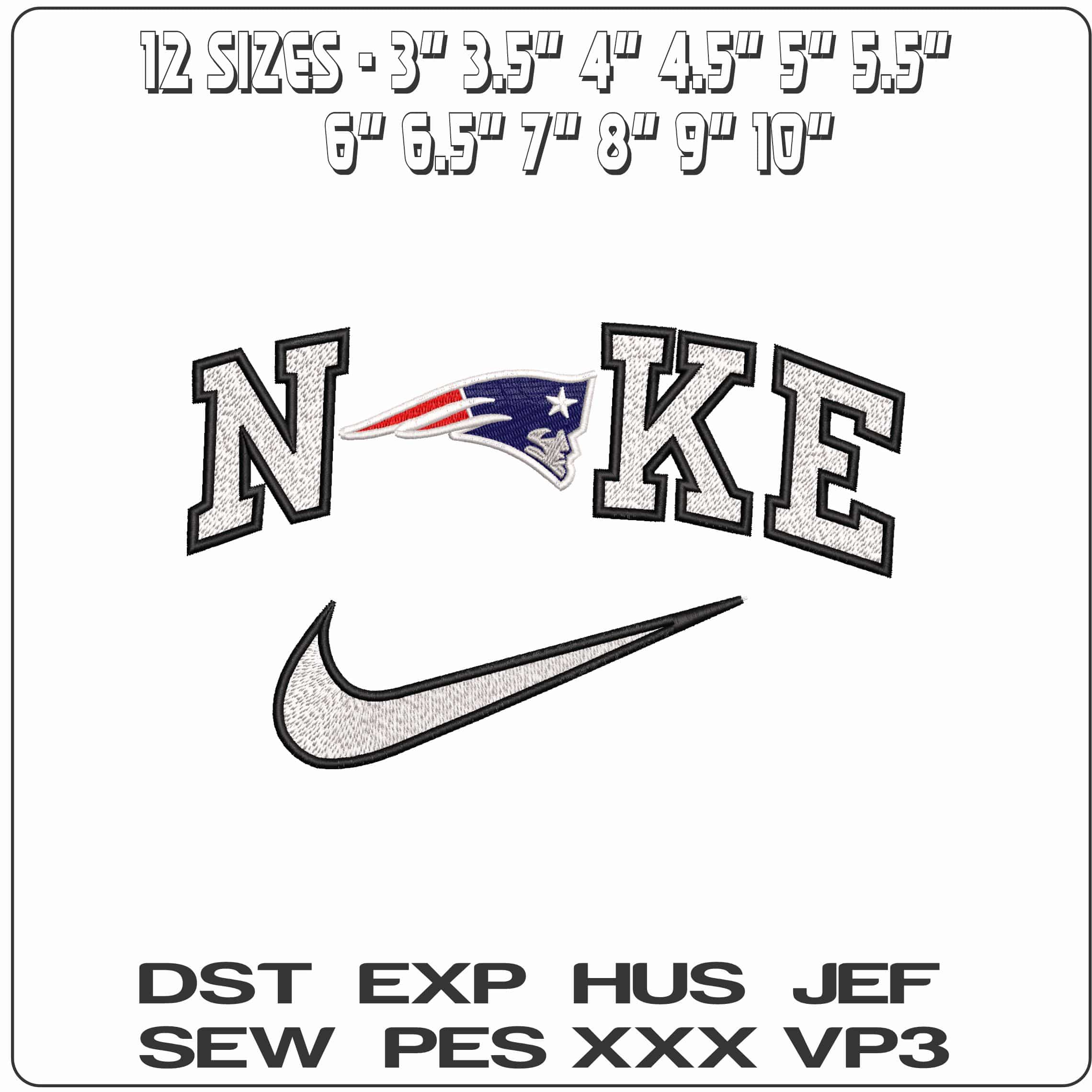 Nike New England Patriots NFL   - Elegant embroidery design file-instant download — view 2