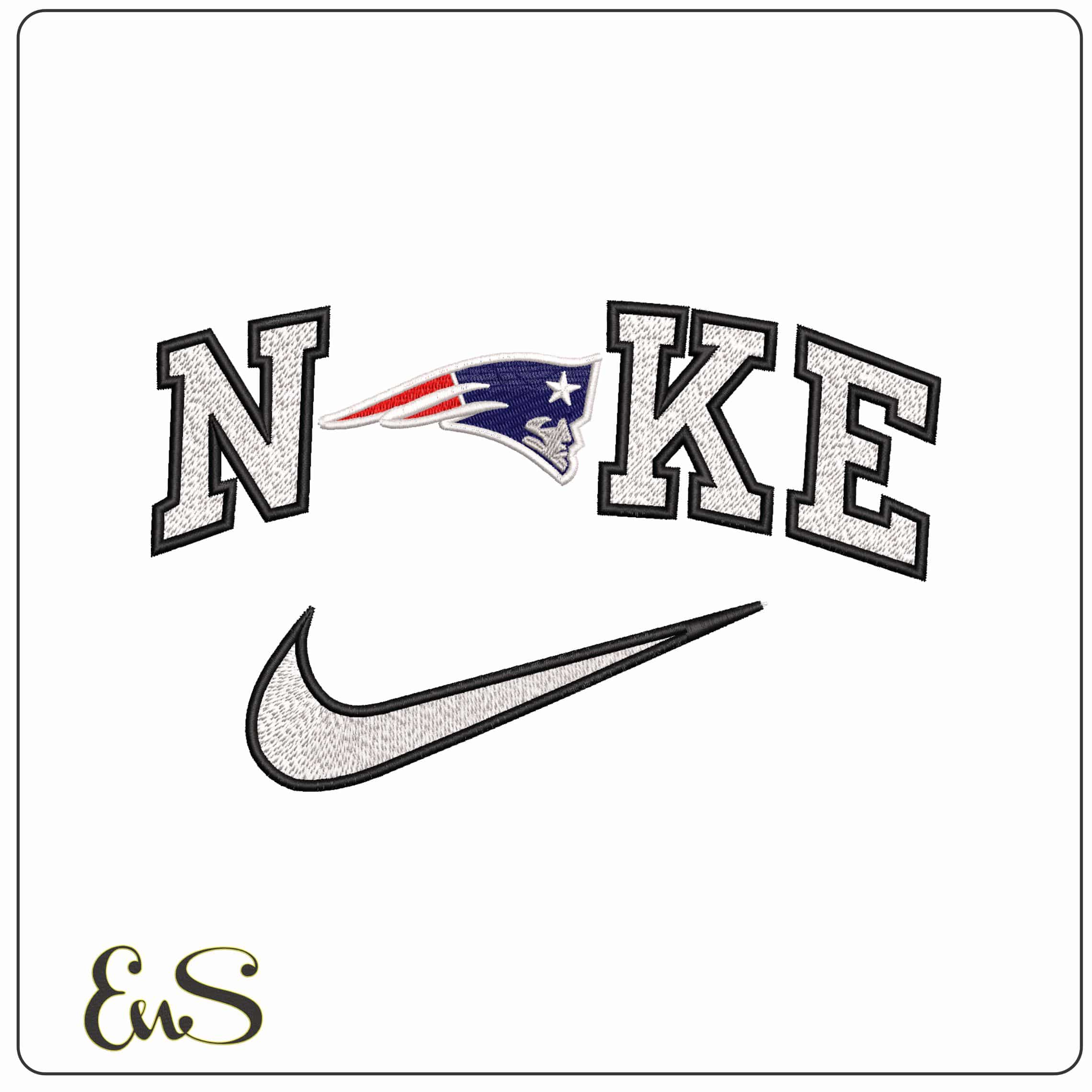 Nike New England Patriots NFL   - Elegant embroidery design file-instant download
