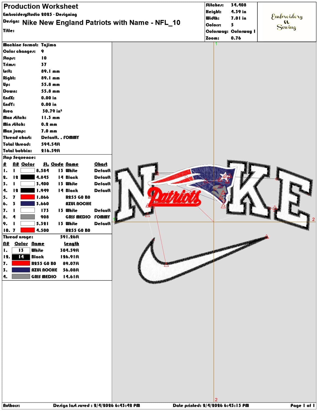 Nike New England Patriots with Name NFL   - Elegant embroidery design file-instant download — view 3
