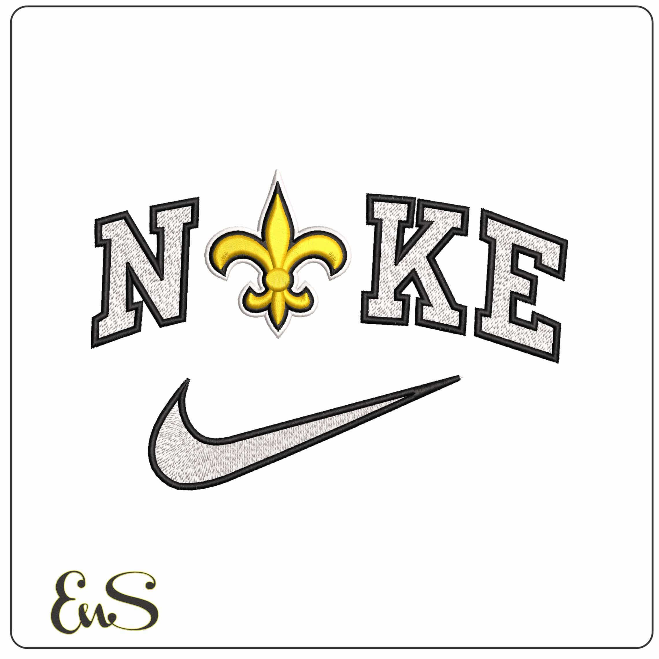 Nike New Orlean Saints NFL   - Elegant embroidery design file-instant download
