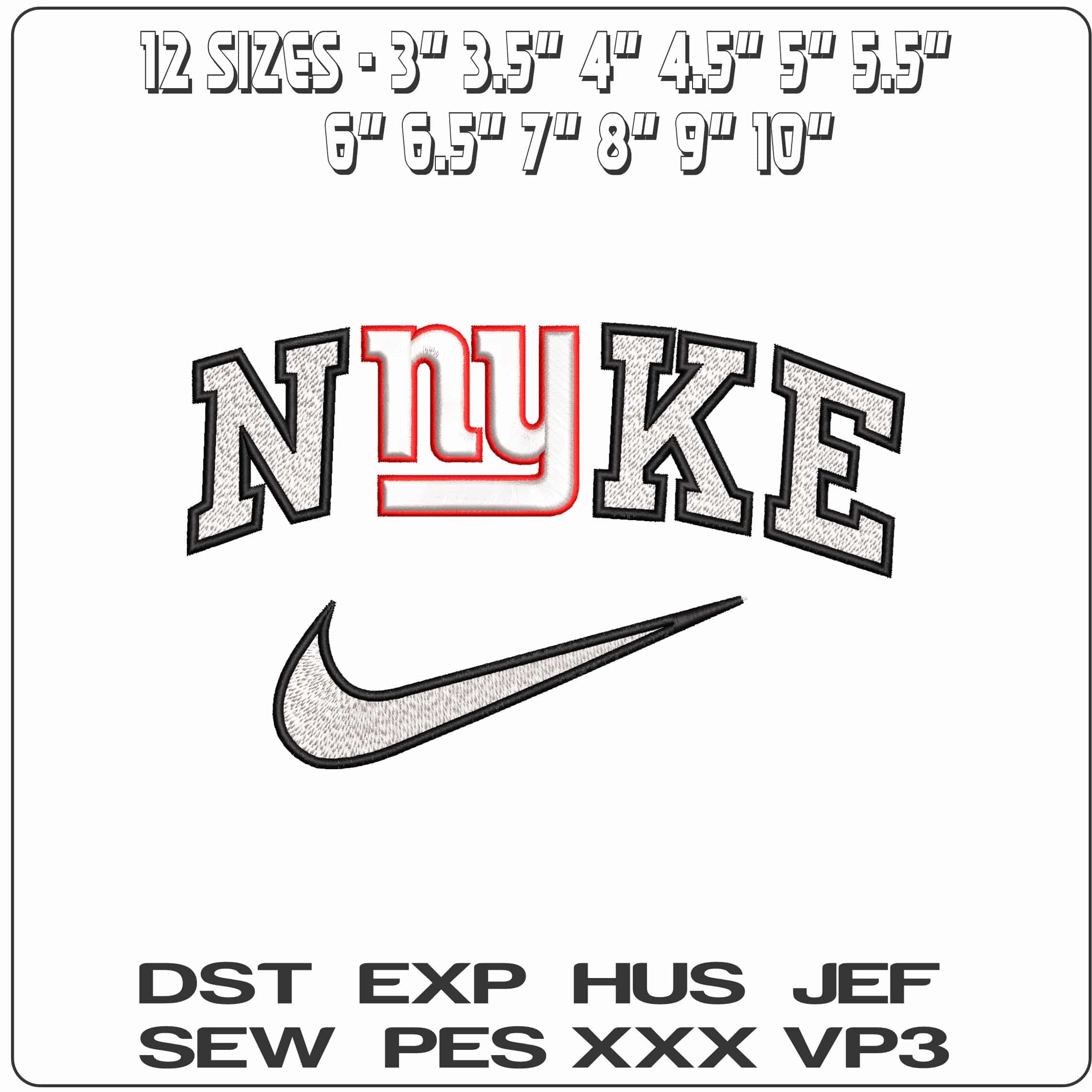 Nike New York Giants NFL   - Elegant embroidery design file-instant download — view 2