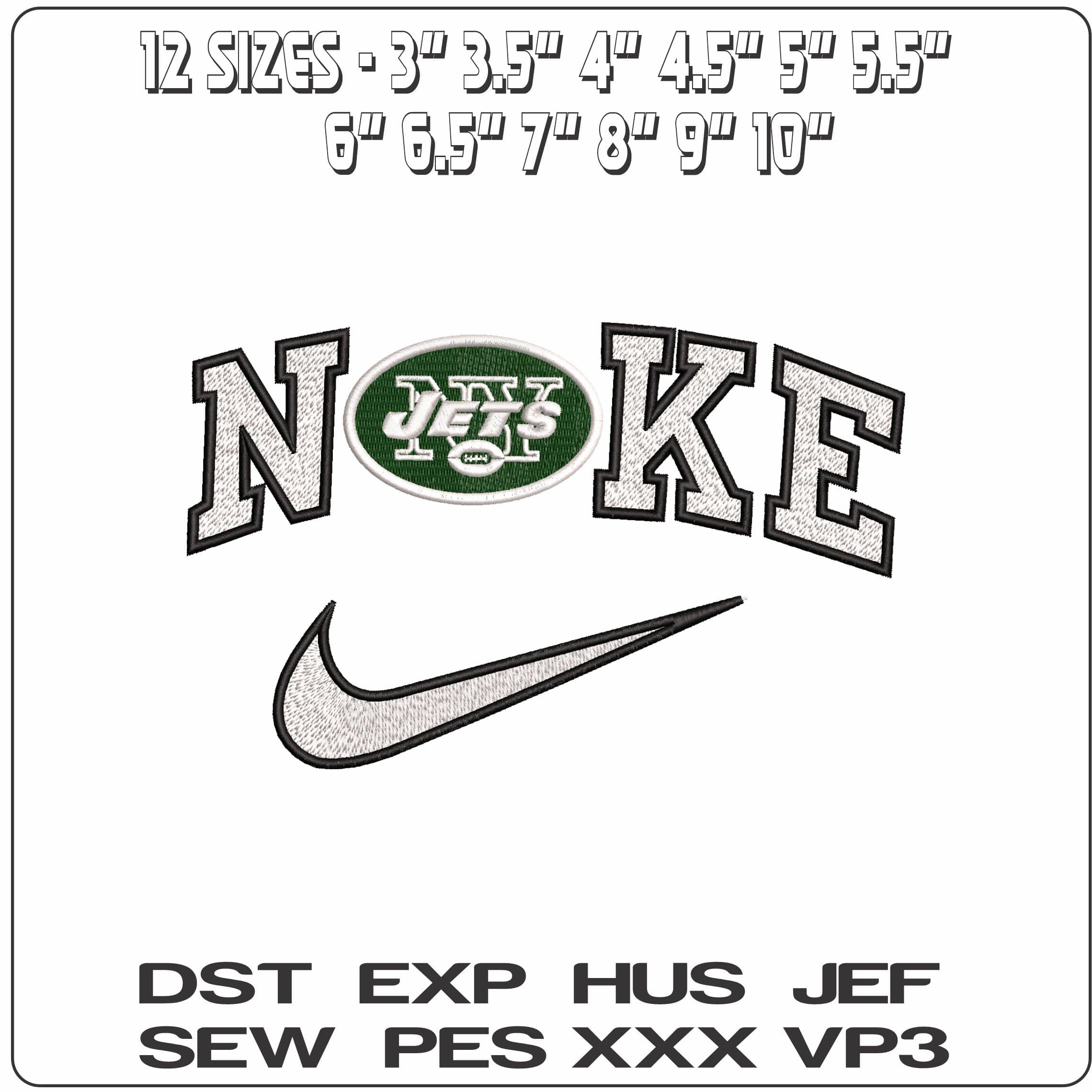 Nike New York Jets NFL   - Elegant embroidery design file-instant download — view 2