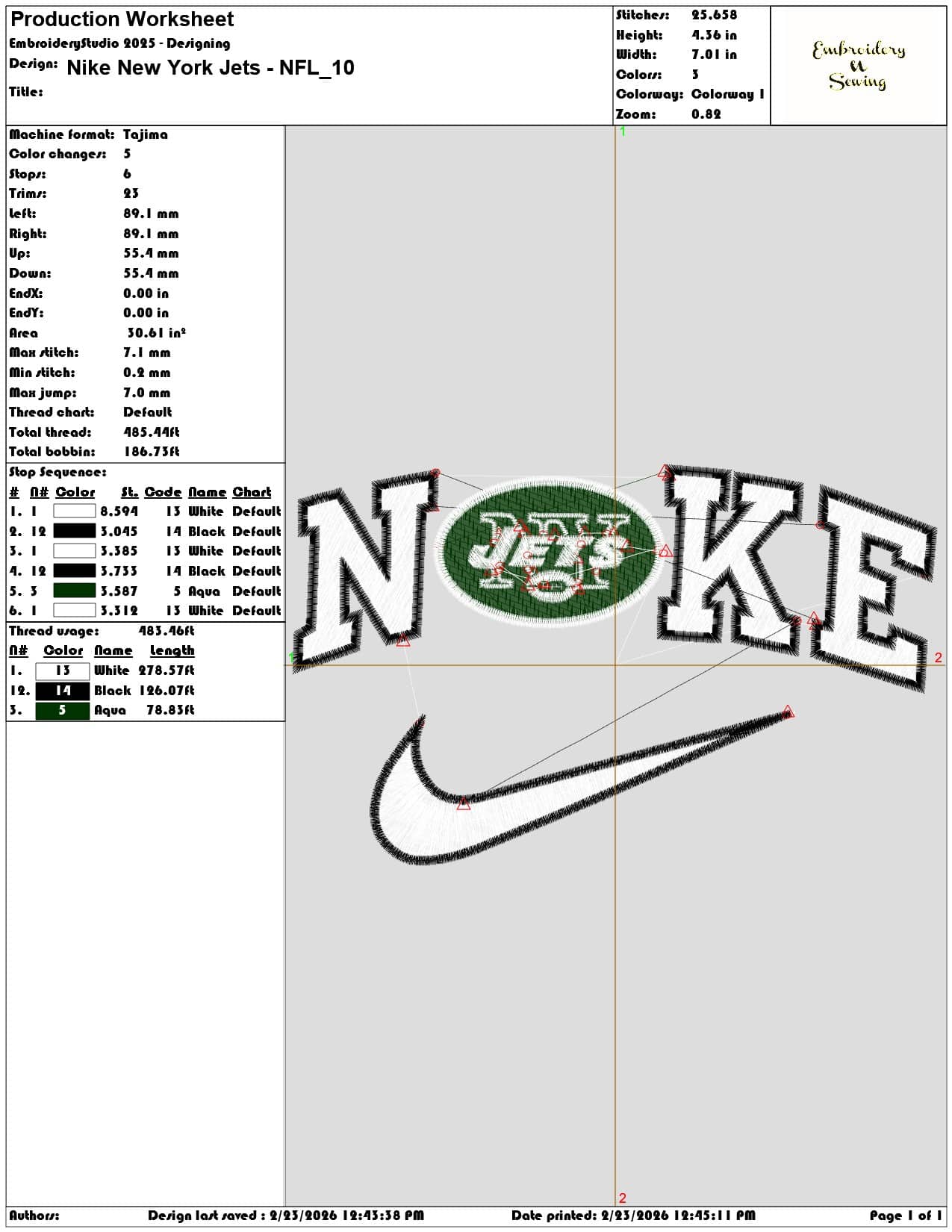 Nike New York Jets NFL   - Elegant embroidery design file-instant download — view 3