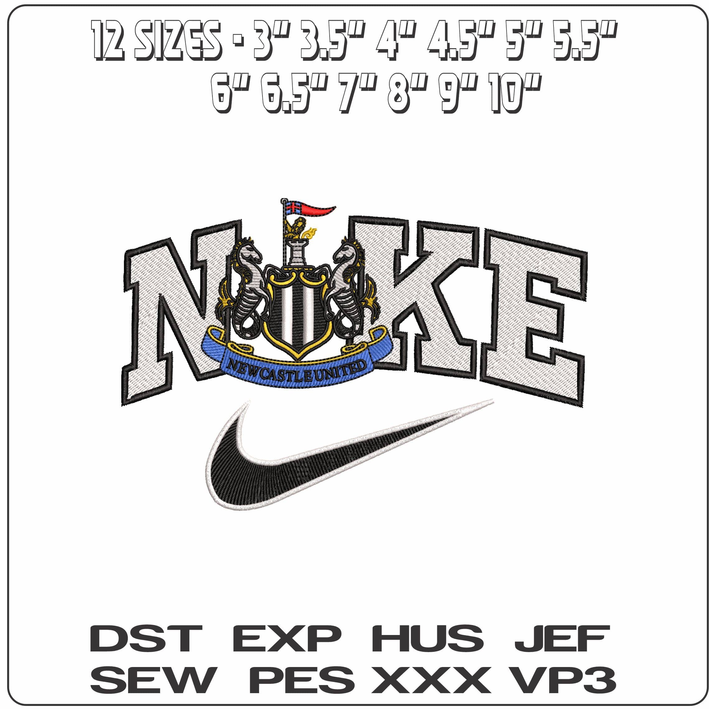 Nike Newcastle   - Elegant embroidery design file-instant download — view 2