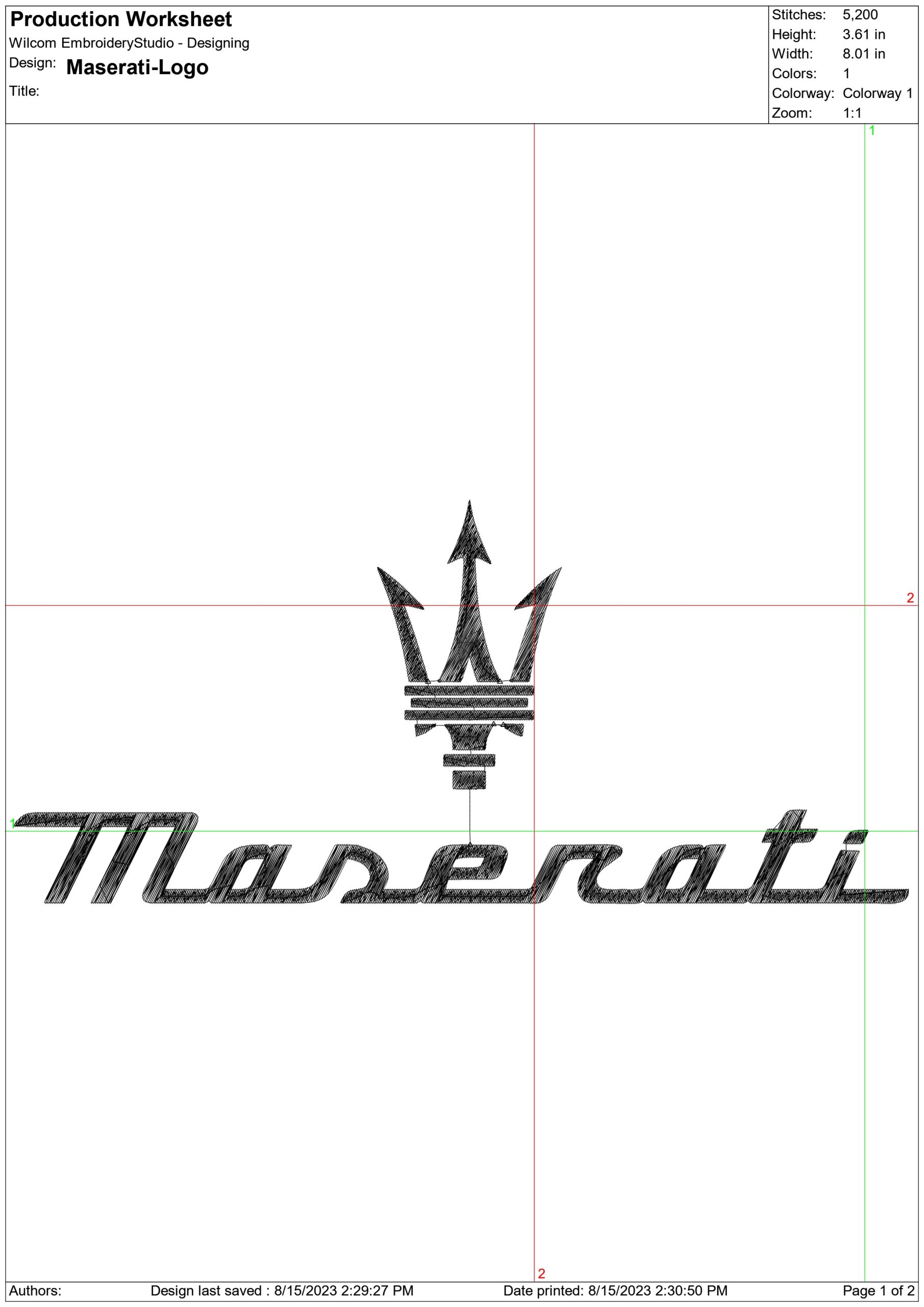 Maserati Car Logo embroidery design - Italy design machine pattern Car Auto Company embroidery file instant download in a frame — view 2