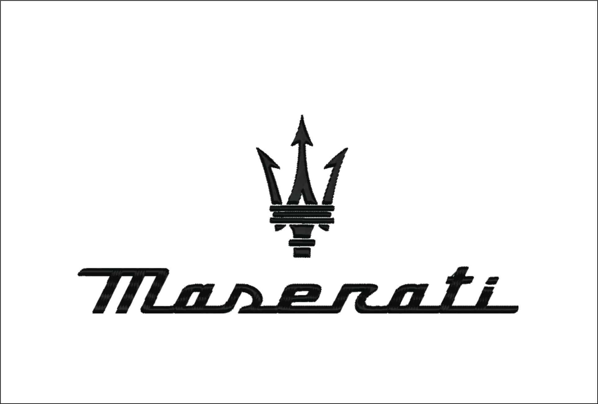 Maserati Car Logo embroidery design - Italy design machine pattern Car Auto Company embroidery file instant download in a frame