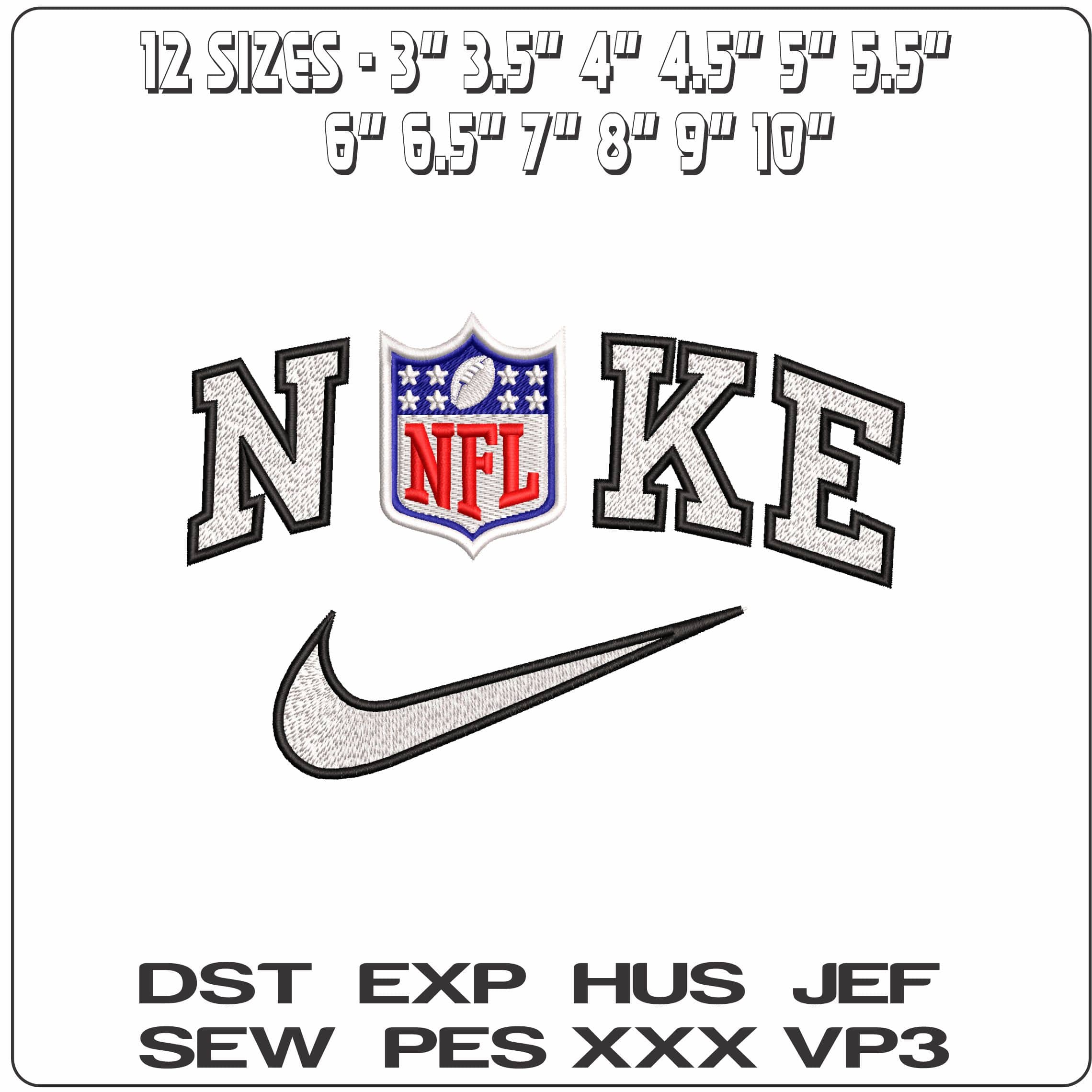 Nike NFL NFL   - Elegant embroidery design file-instant download — view 2