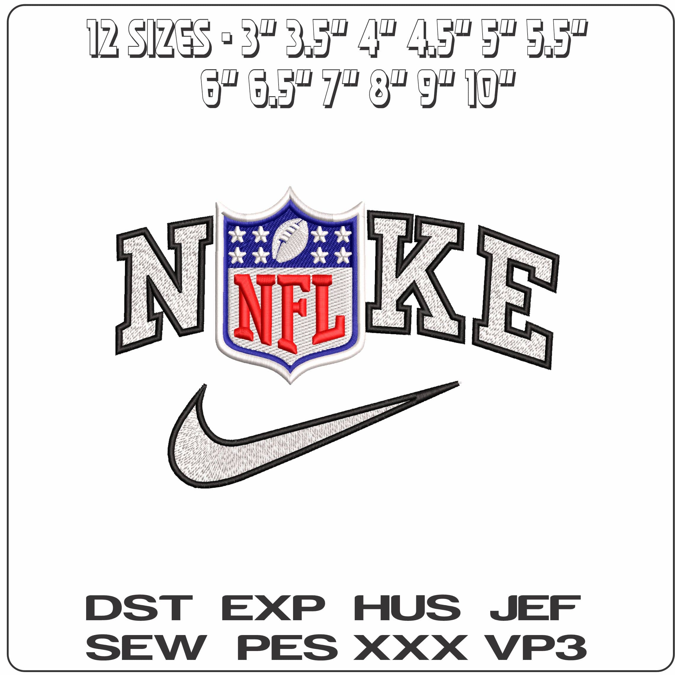Nike NFL Star Logo   - Elegant embroidery design file-instant download — view 2