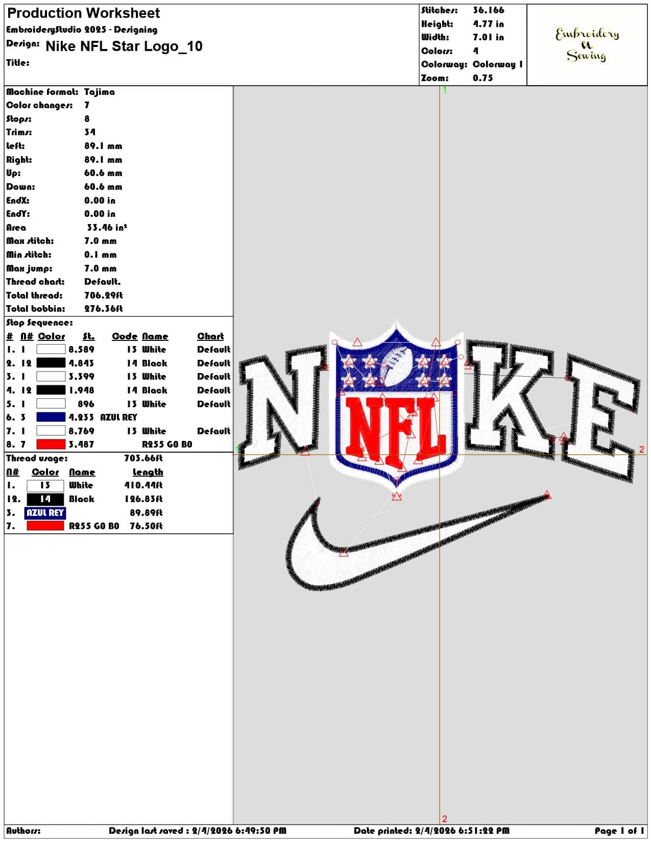 Nike NFL Star Logo   - Elegant embroidery design file-instant download — view 3