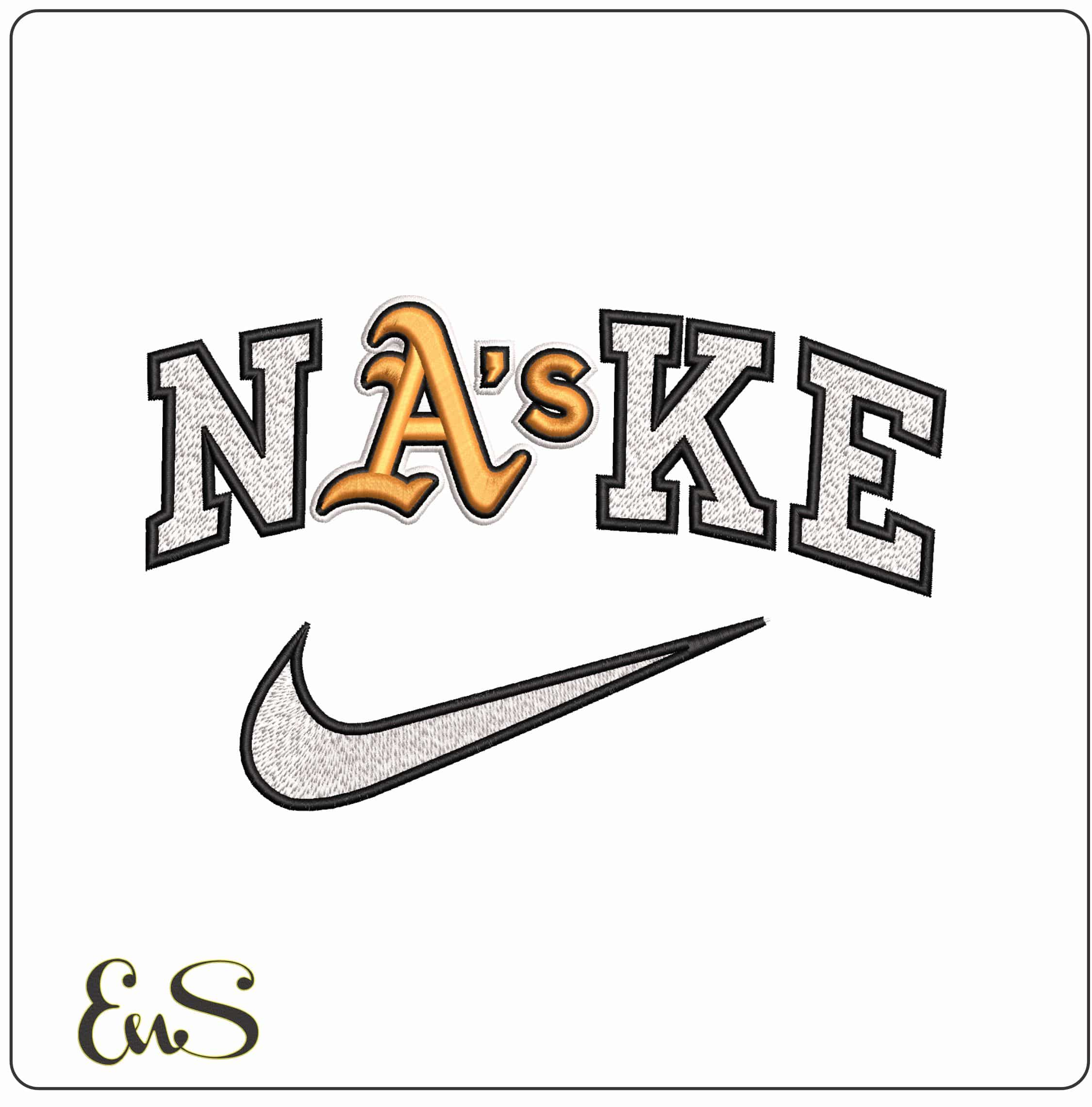 Nike Oakland Athletics As MLB   - Elegant embroidery design file-instant download