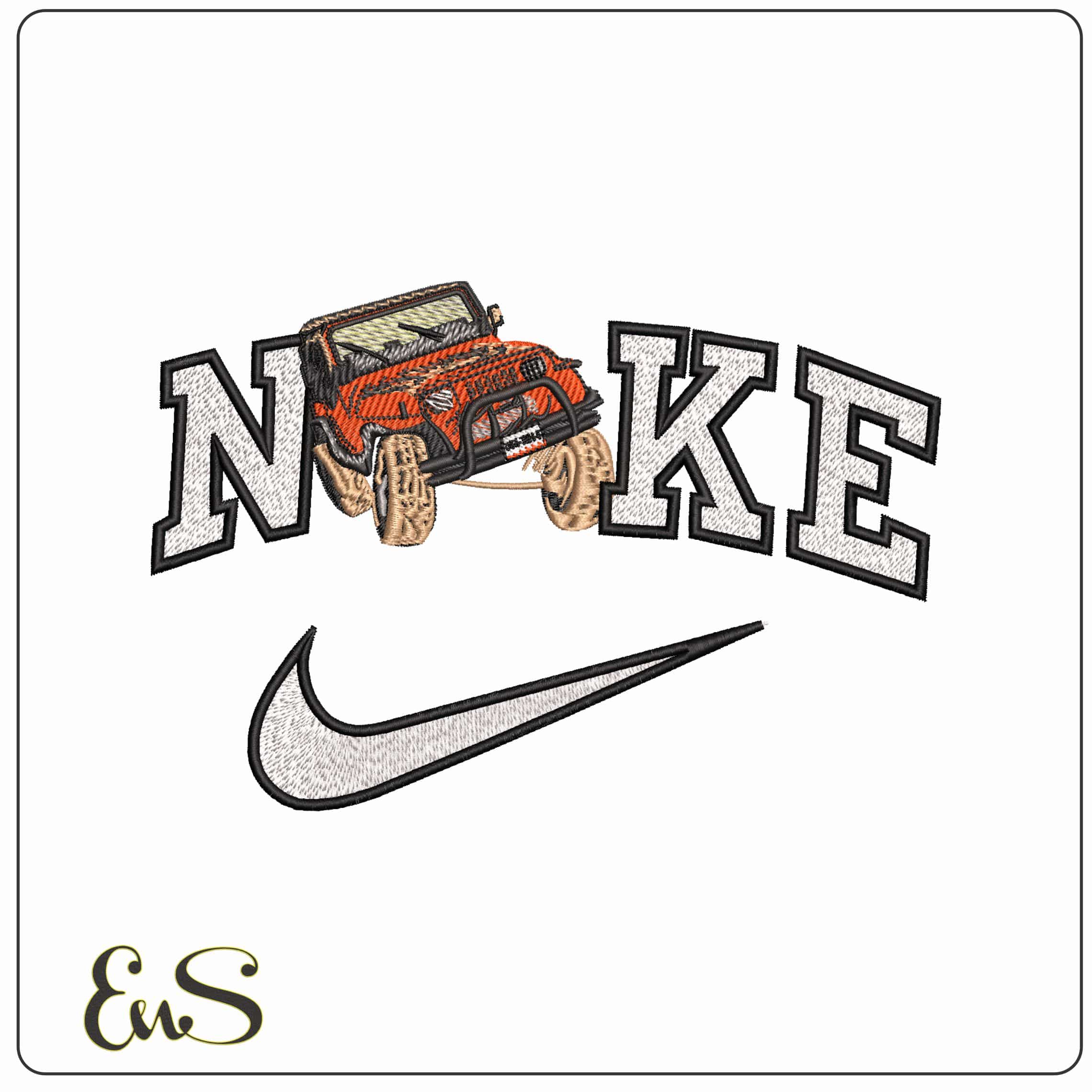 Nike Off Road Jeep Wrangler   - Elegant embroidery design file-instant download
