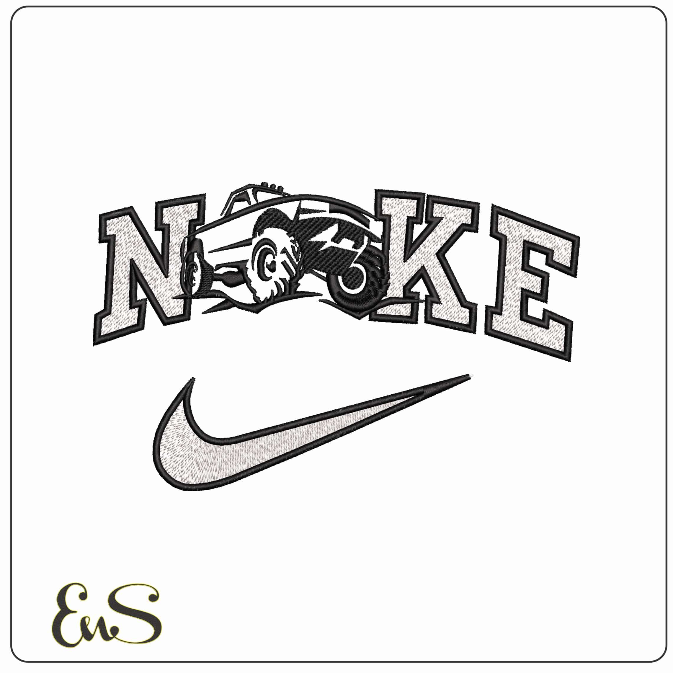 Nike Off Road on Rocks Line Drawing   - Elegant embroidery design file-instant download