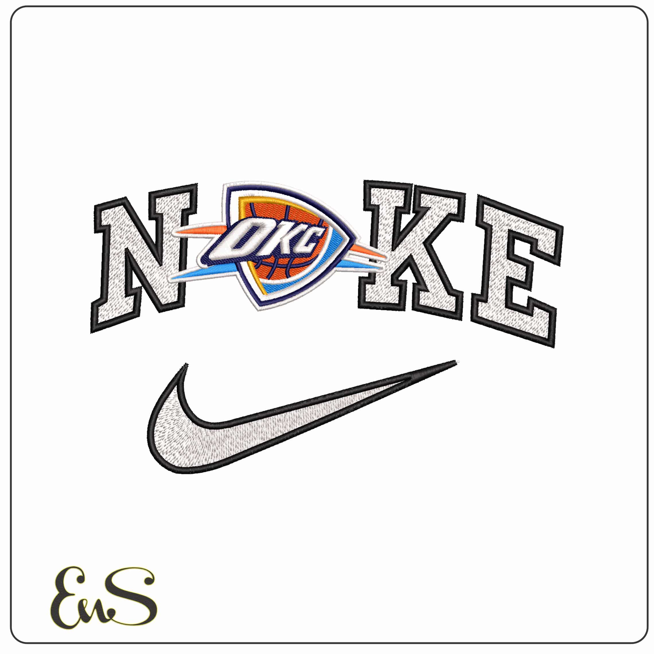 Nike Oklahoma City Thunder Basketball NBA   - Elegant embroidery design file-instant download