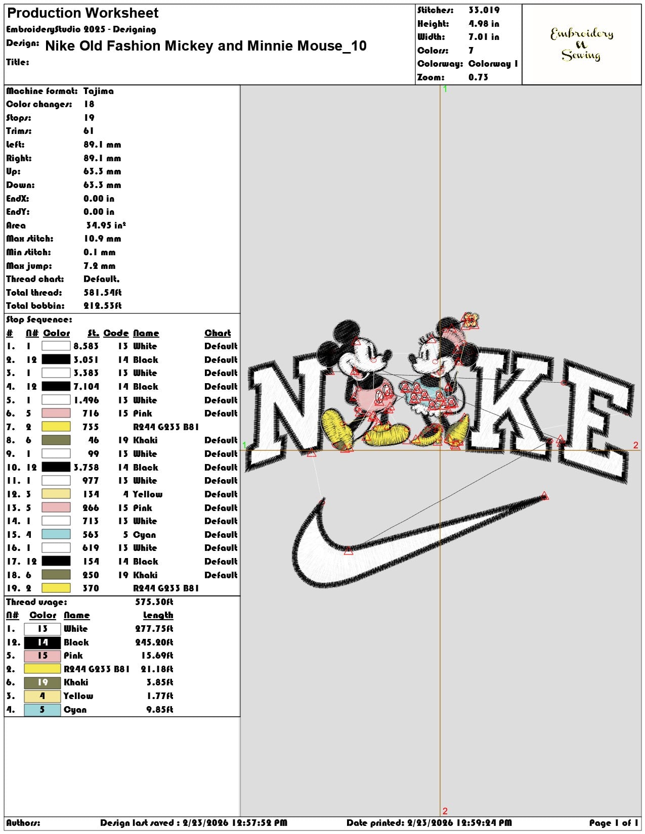 Nike Old Fashion Mickey and Minnie Mouse   - Elegant embroidery design file-instant download — view 3