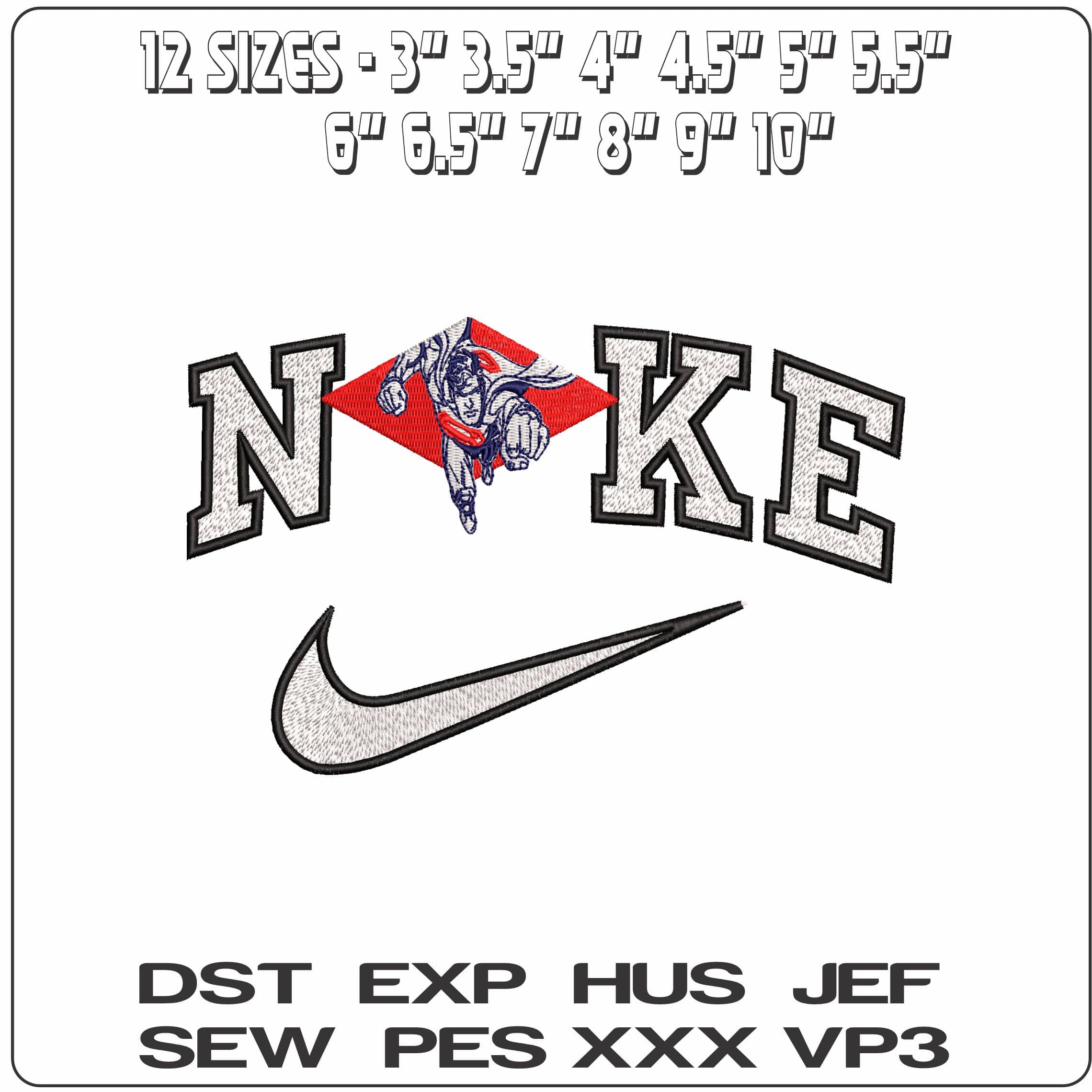 Nike Original Superman about to Fly DC Comic   - Elegant embroidery design file-instant download — view 2