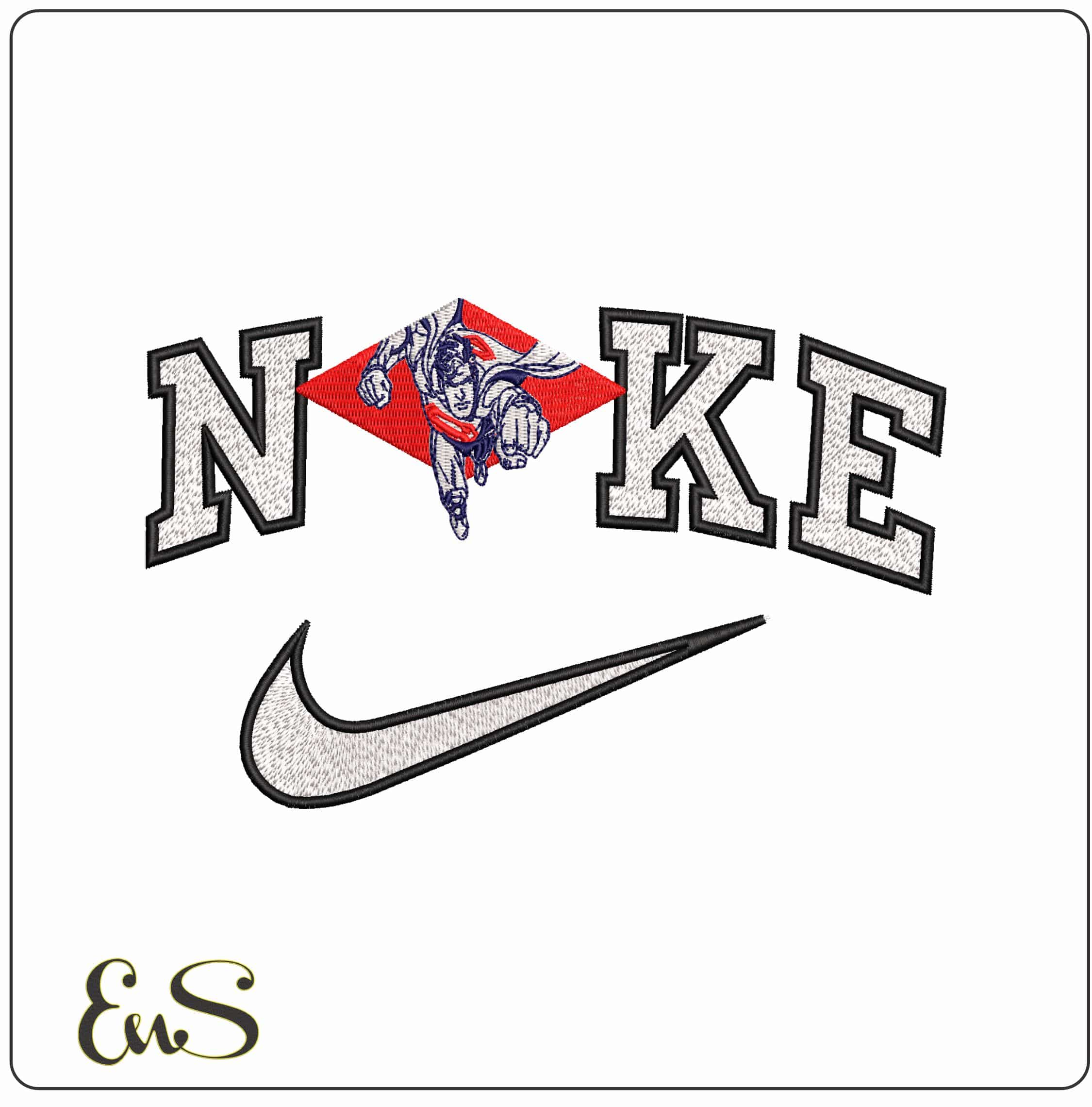 Nike Original Superman about to Fly DC Comic   - Elegant embroidery design file-instant download