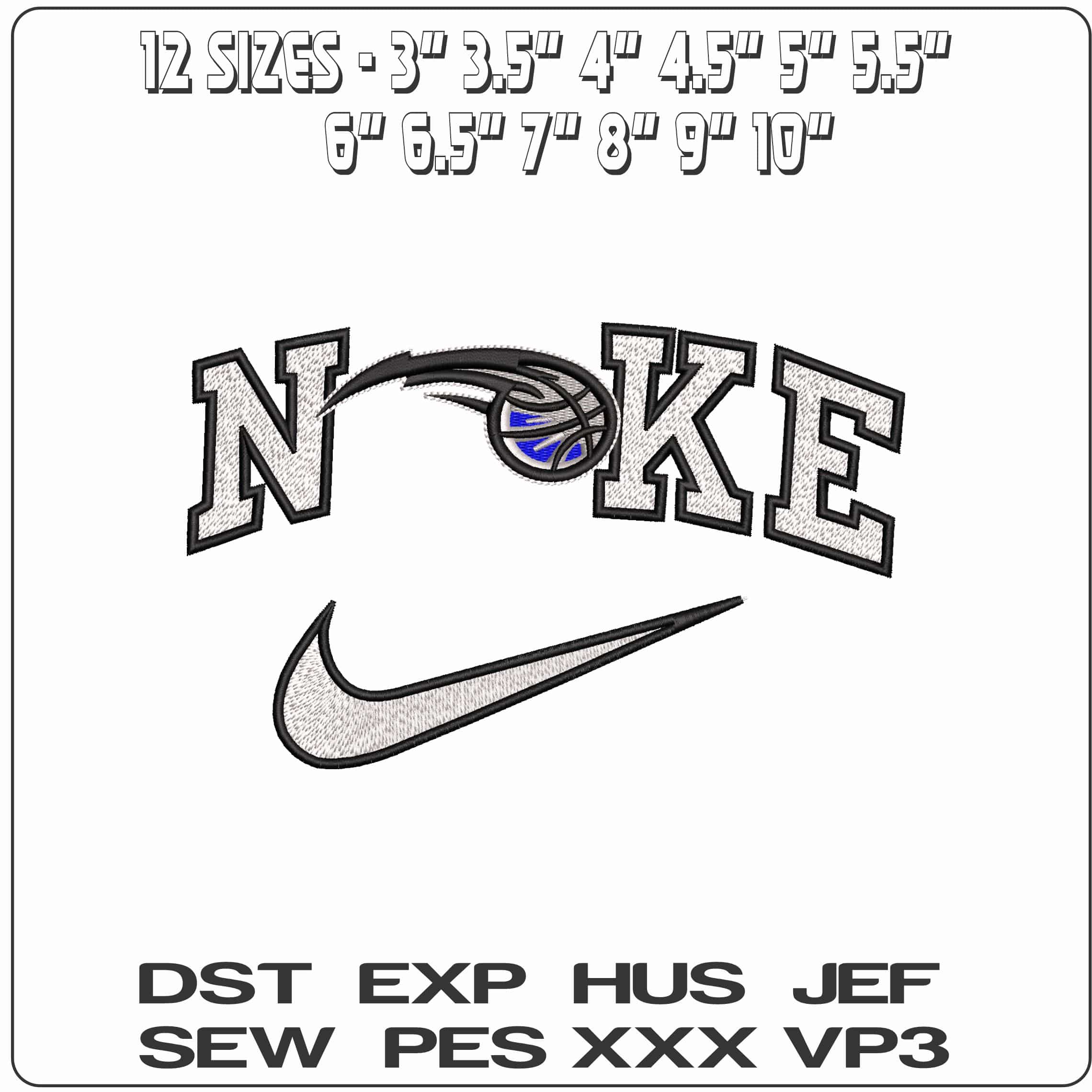 Nike Orlando Magic Basketball NBA   - Elegant embroidery design file-instant download — view 2