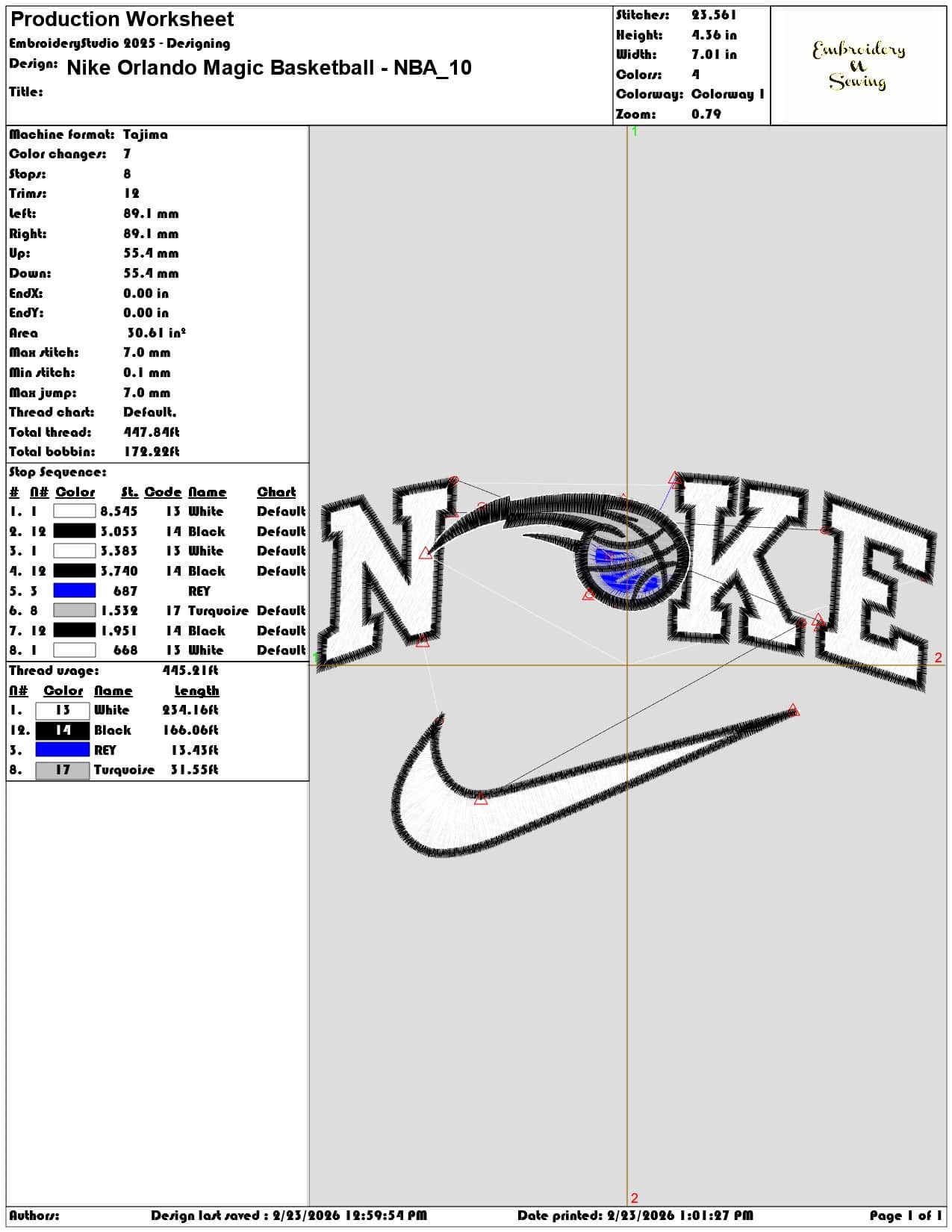 Nike Orlando Magic Basketball NBA   - Elegant embroidery design file-instant download — view 3