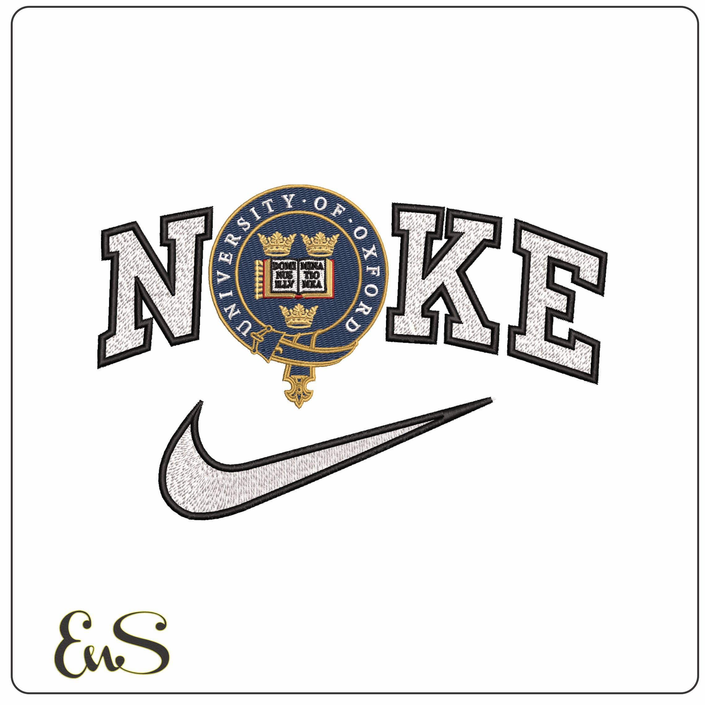 Nike Oxford University Emblem   - Elegant embroidery design file-instant download