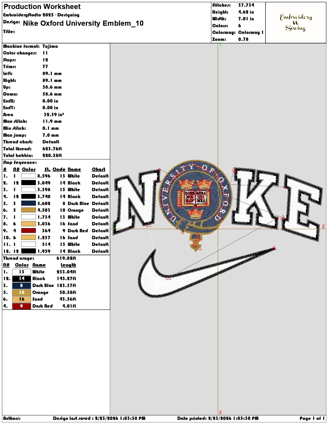 Nike Oxford University Emblem   - Elegant embroidery design file-instant download — view 3
