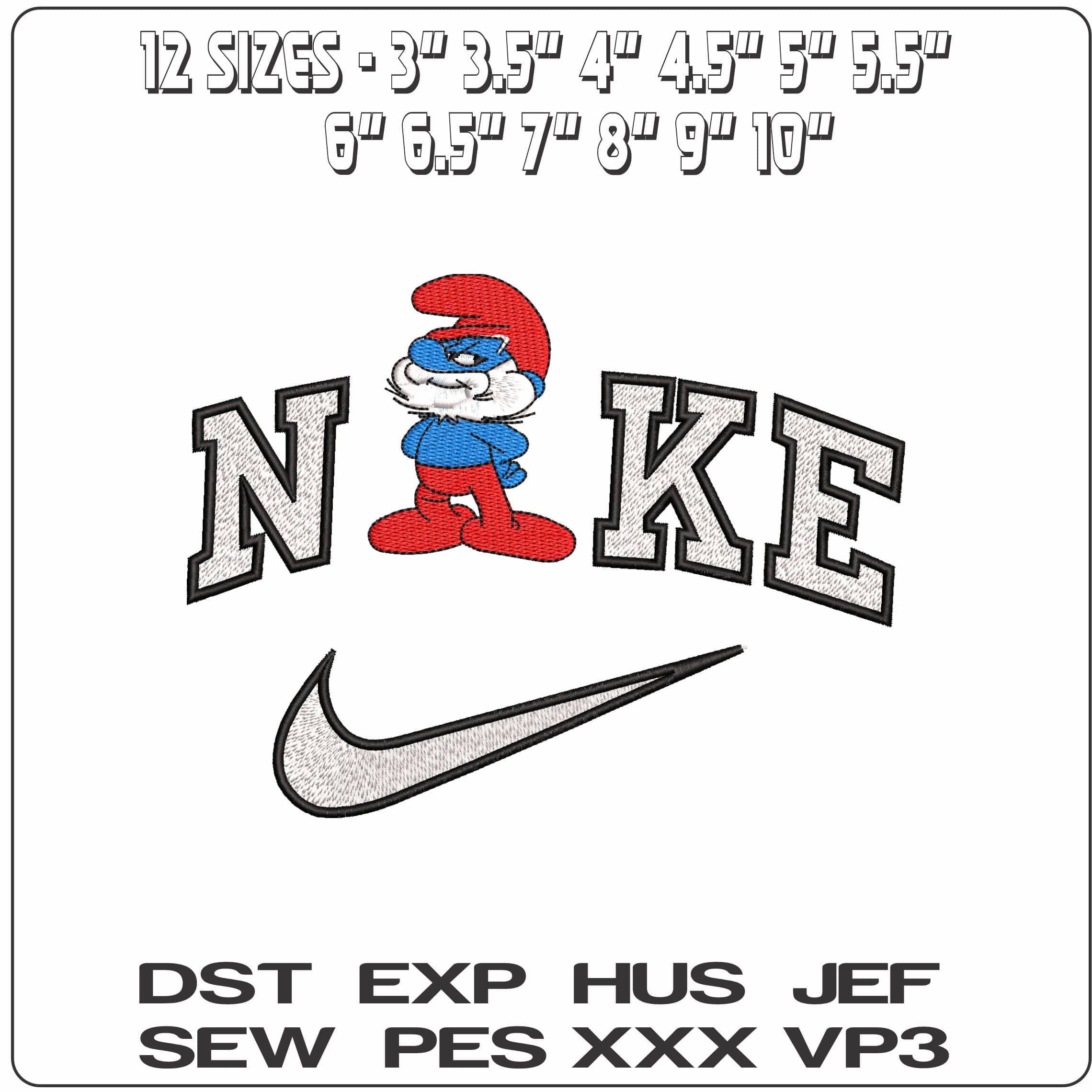 Nike Papa Smurf The Smurfs Cartoon   - Elegant embroidery design file-instant download — view 2