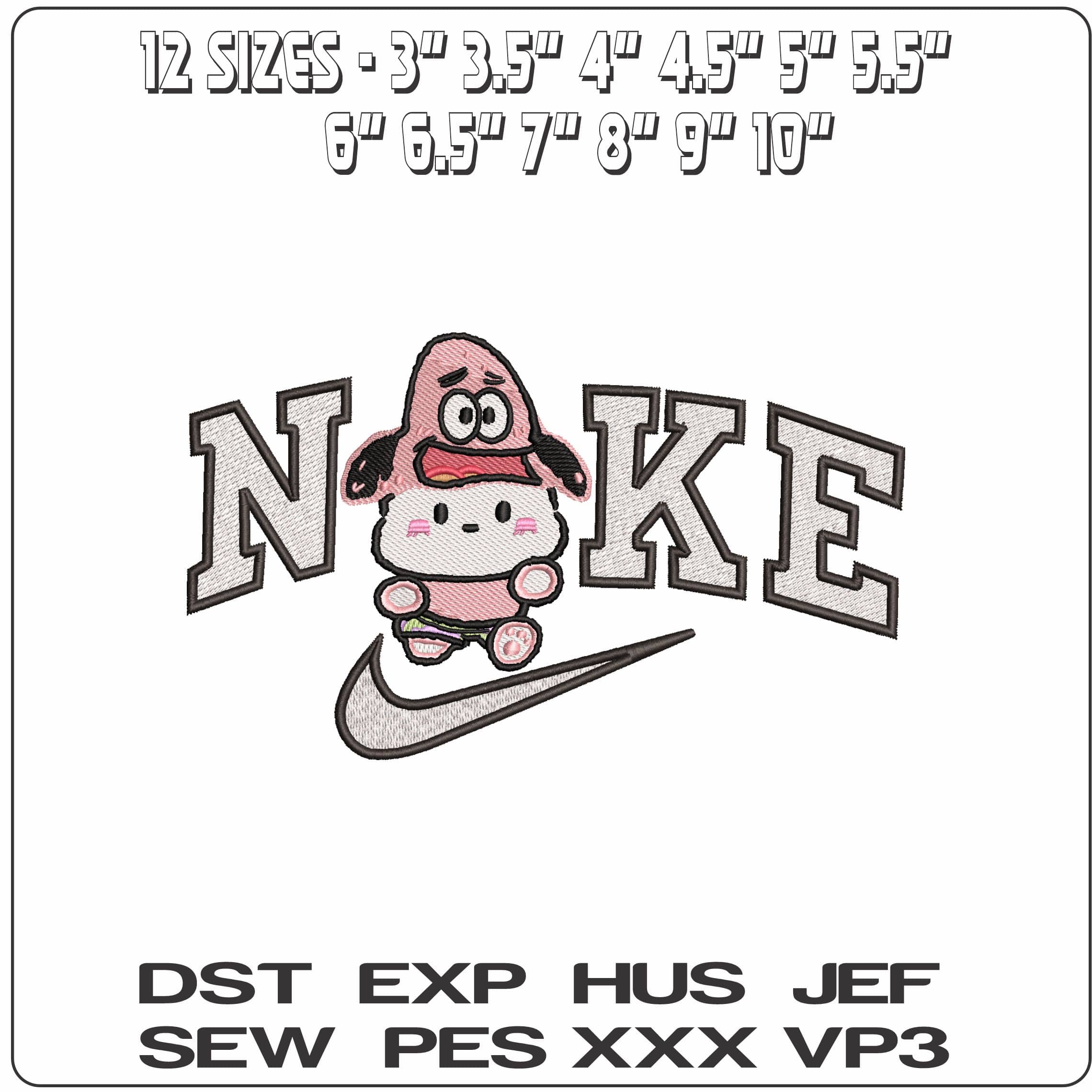 Nike Patrick Start Hello Kitty Outfit   - Elegant embroidery design file-instant download — view 2