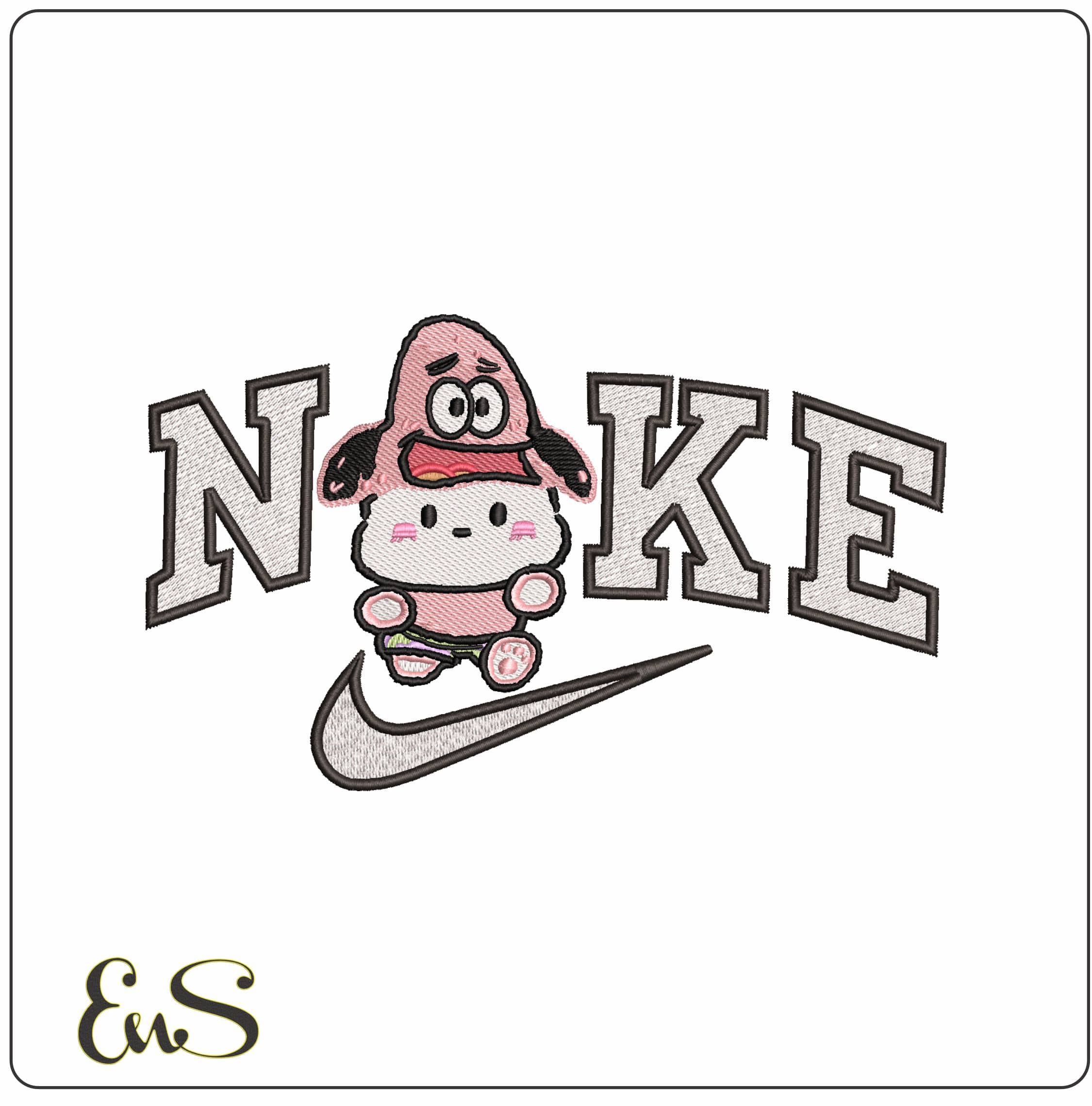 Nike Patrick Start Hello Kitty Outfit   - Elegant embroidery design file-instant download