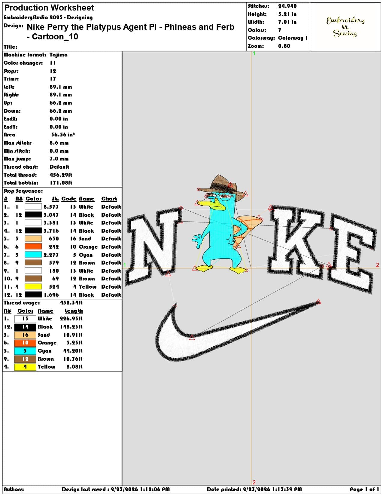 Nike Perry the Platypus Agent PI Phineas and Ferb Cartoon   - Elegant embroidery design file-instant download — view 3