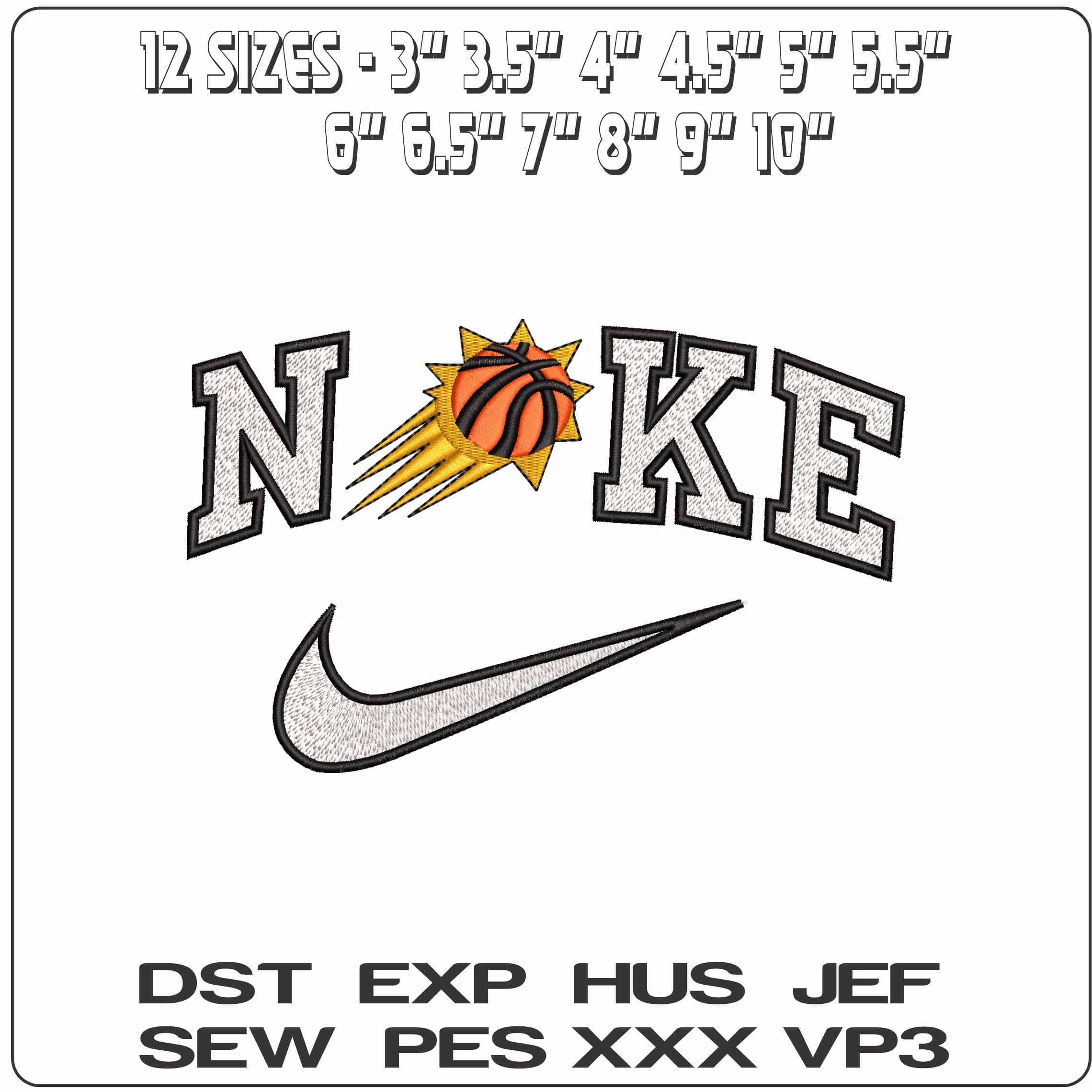 Nike Phoenix Suns Basketball NBA   - Elegant embroidery design file-instant download — view 2