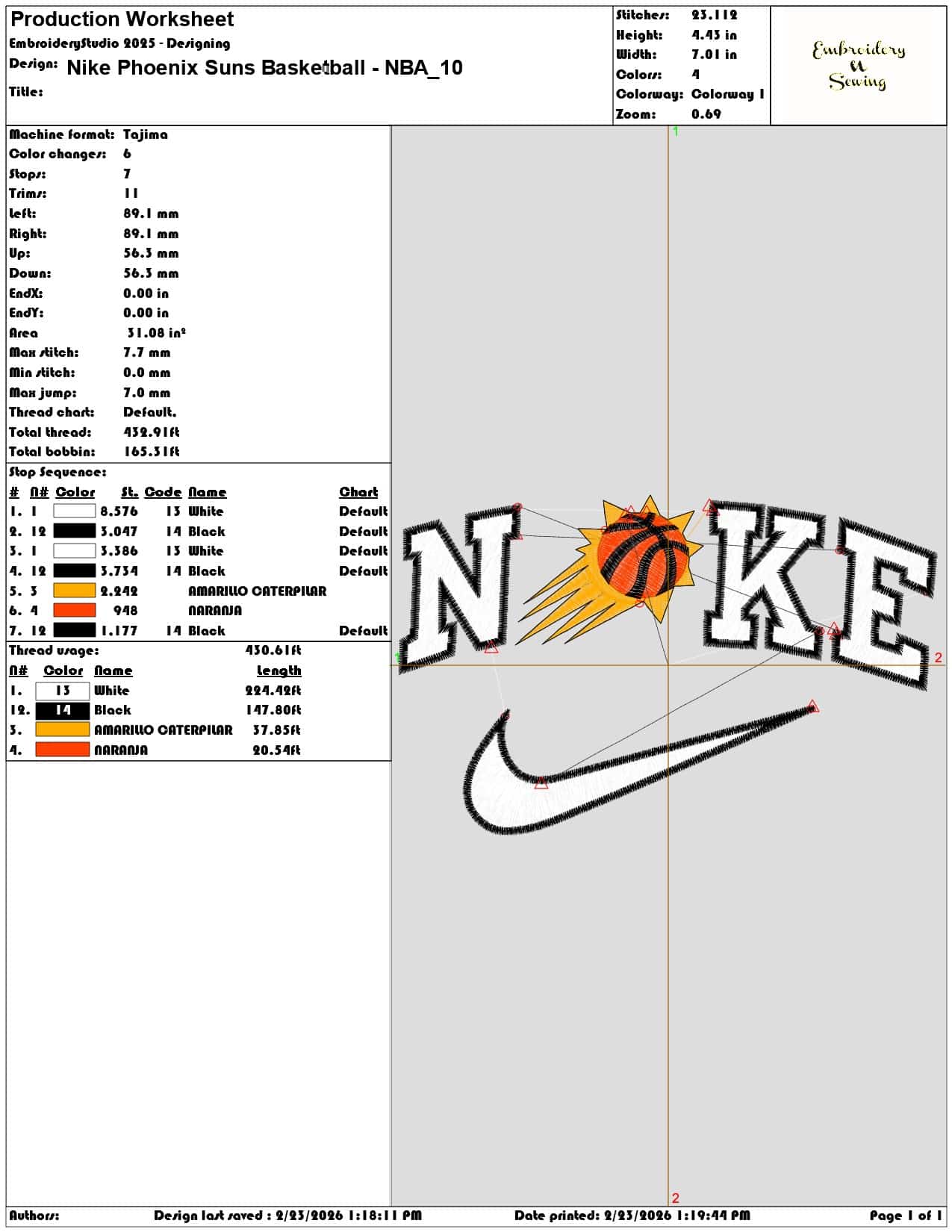 Nike Phoenix Suns Basketball NBA   - Elegant embroidery design file-instant download — view 3