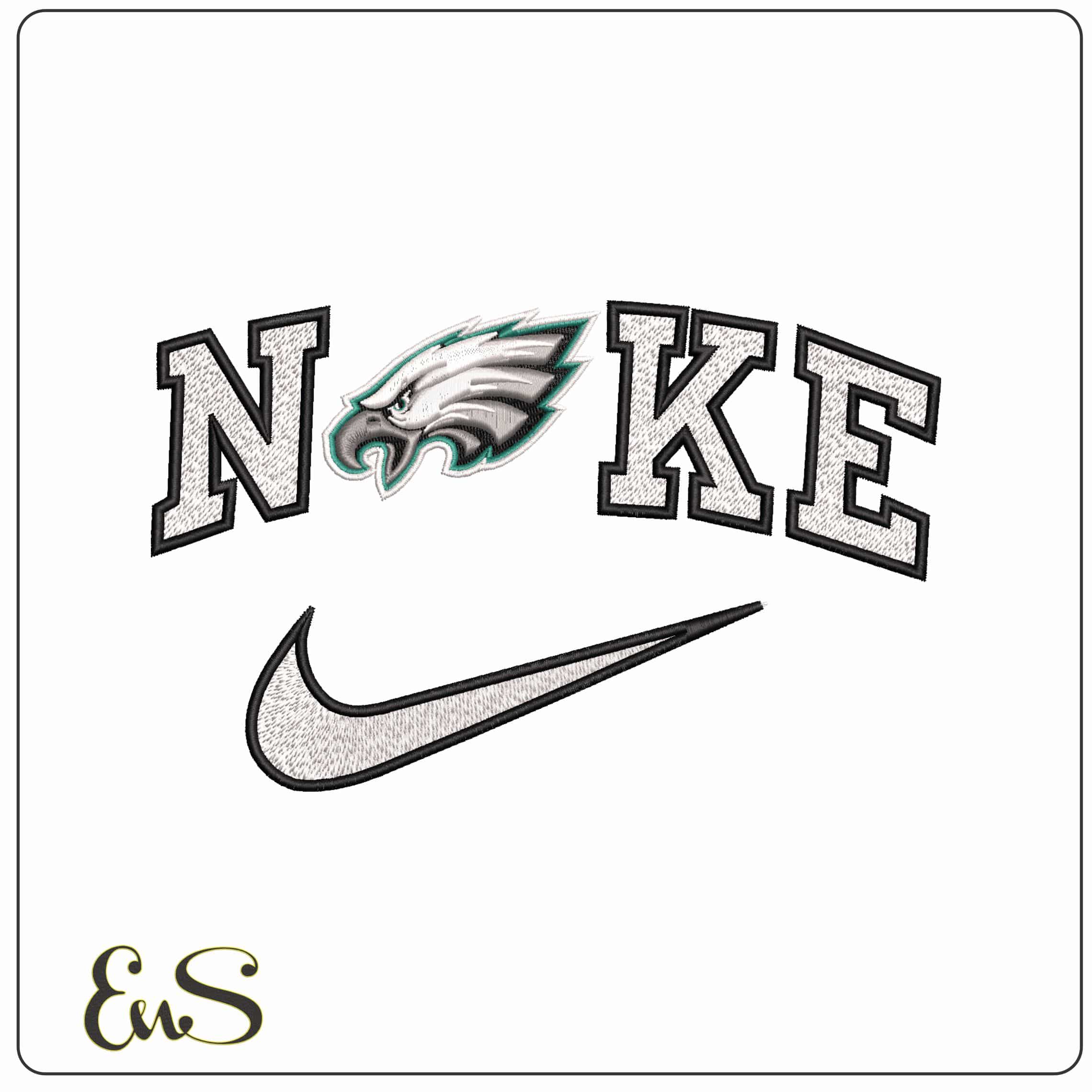 Nike Philadelphia Eagles NFL   - Elegant embroidery design file-instant download