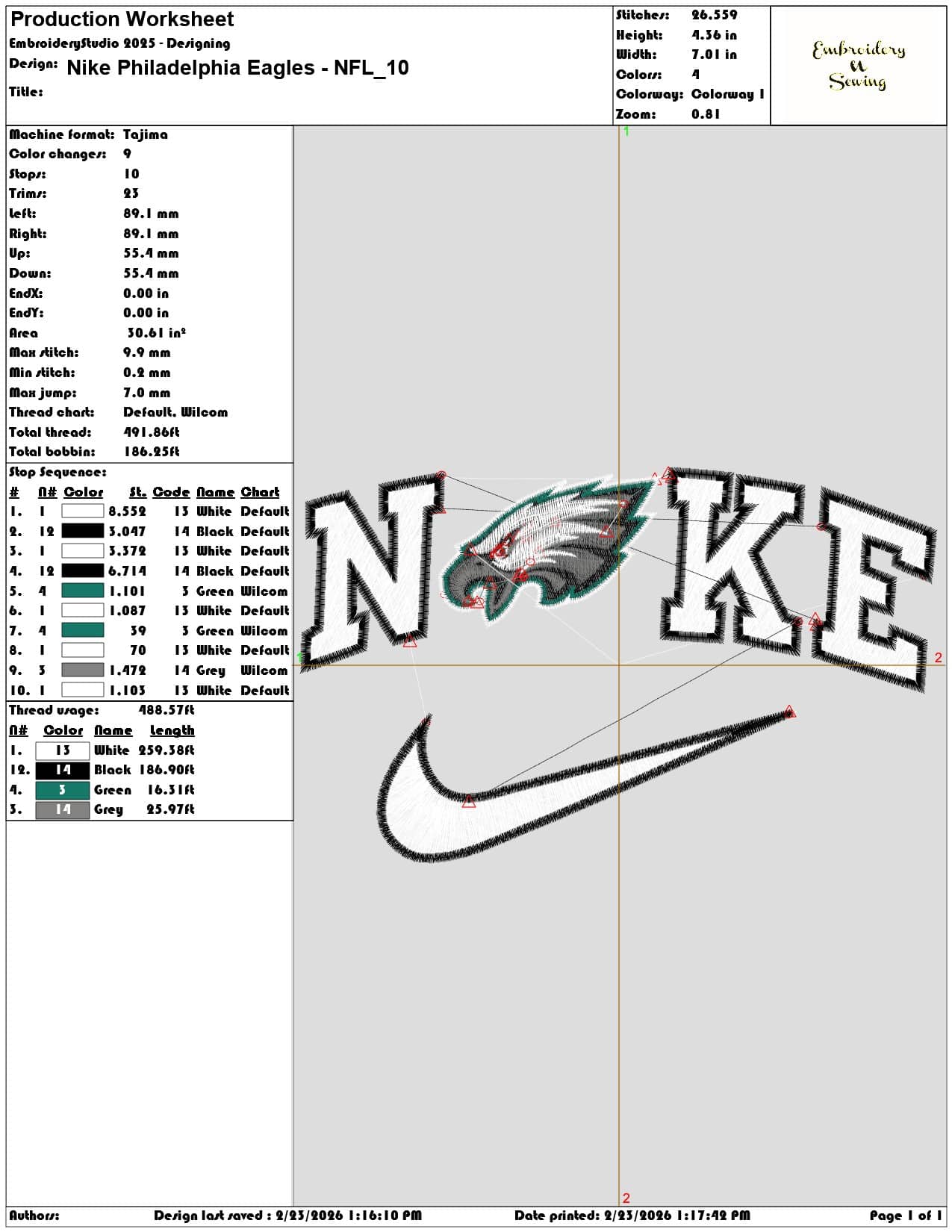 Nike Philadelphia Eagles NFL   - Elegant embroidery design file-instant download — view 3