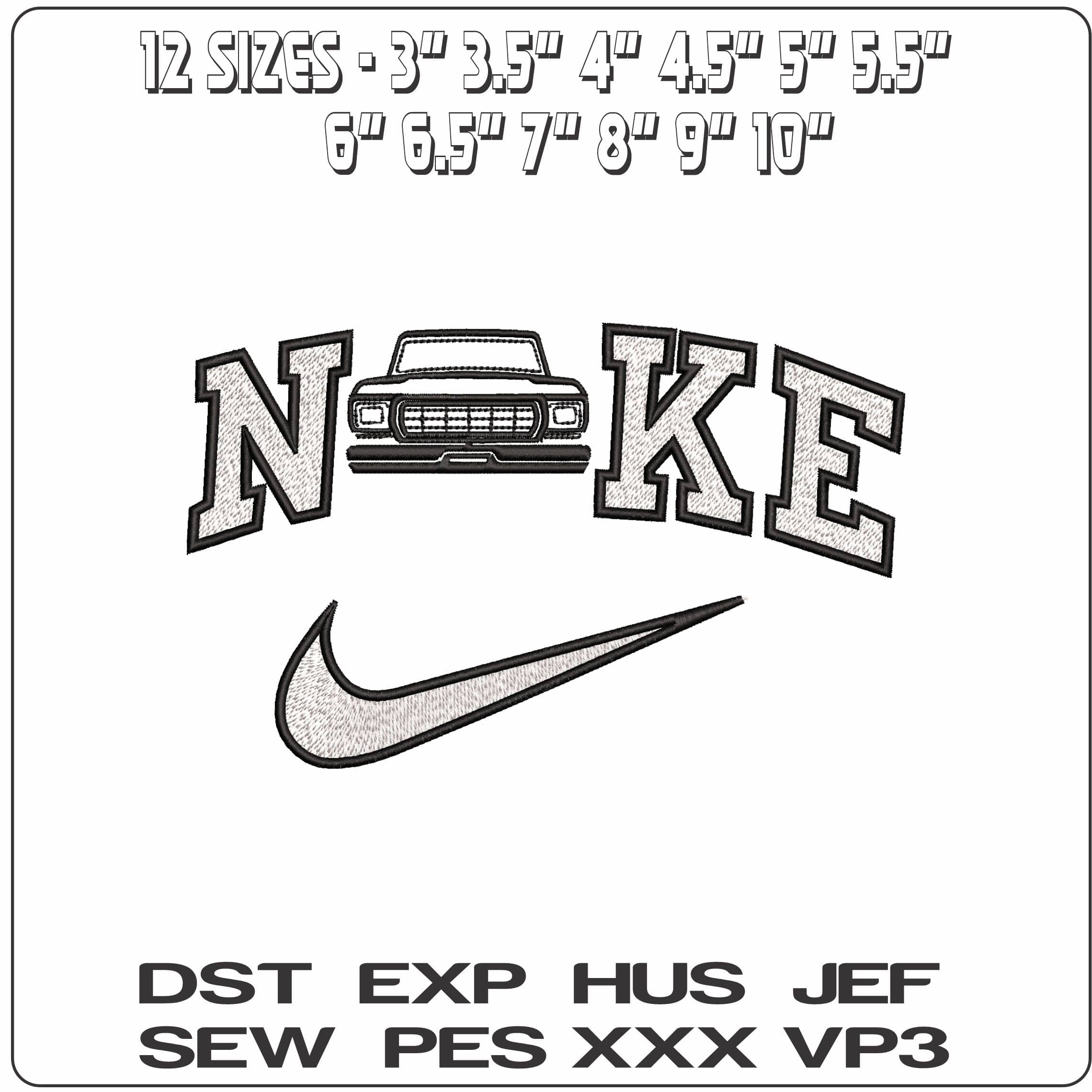 Nike Pick Line Drawing   - Elegant embroidery design file-instant download — view 2