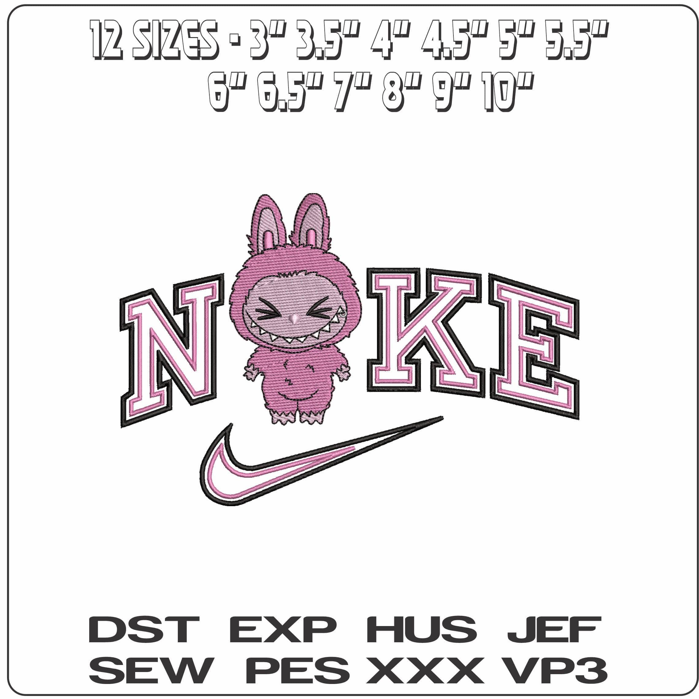 Nike Pink Labubu Whole   - Elegant embroidery design file-instant download — view 2