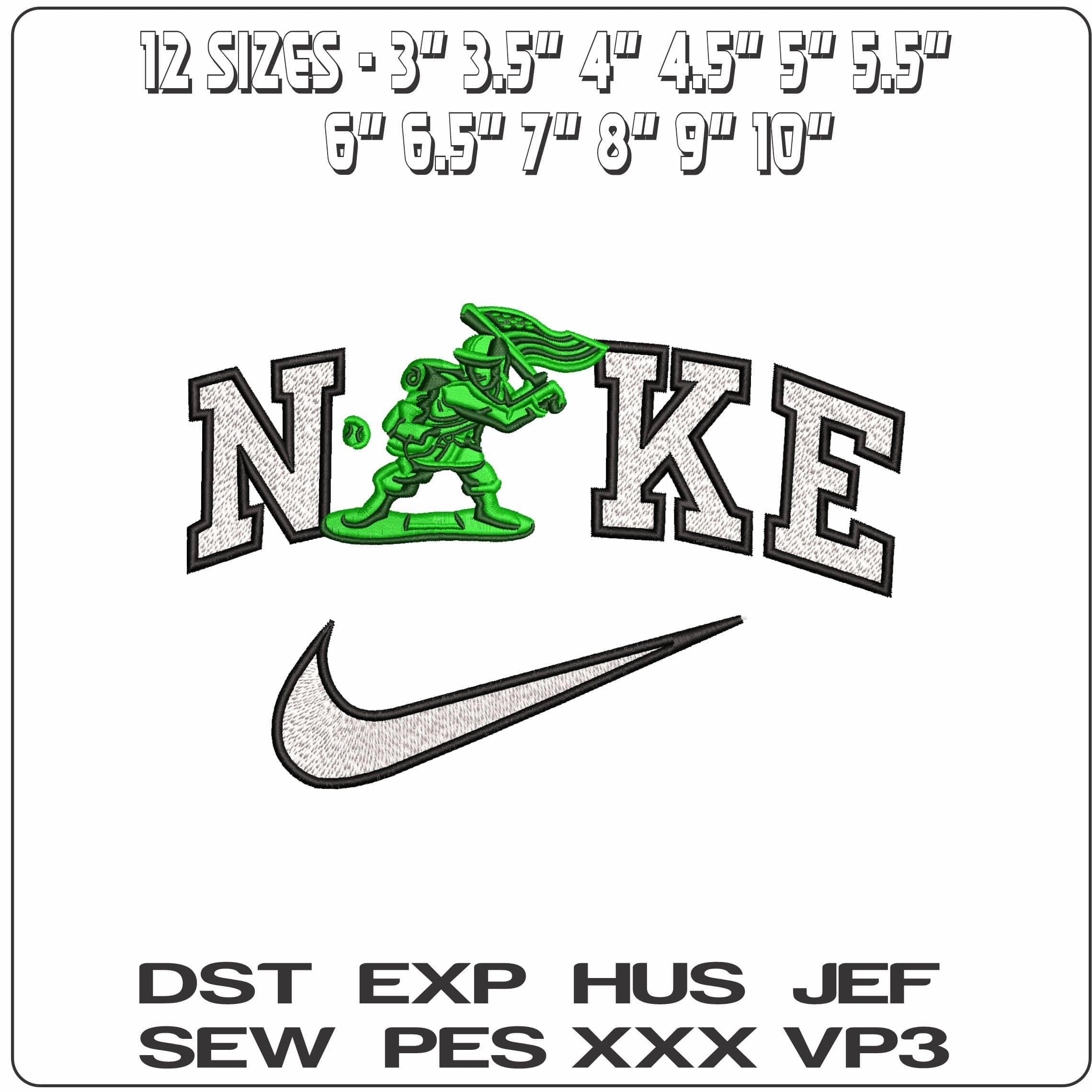 Nike Plastic Soldier with Flag   - Elegant embroidery design file-instant download — view 2