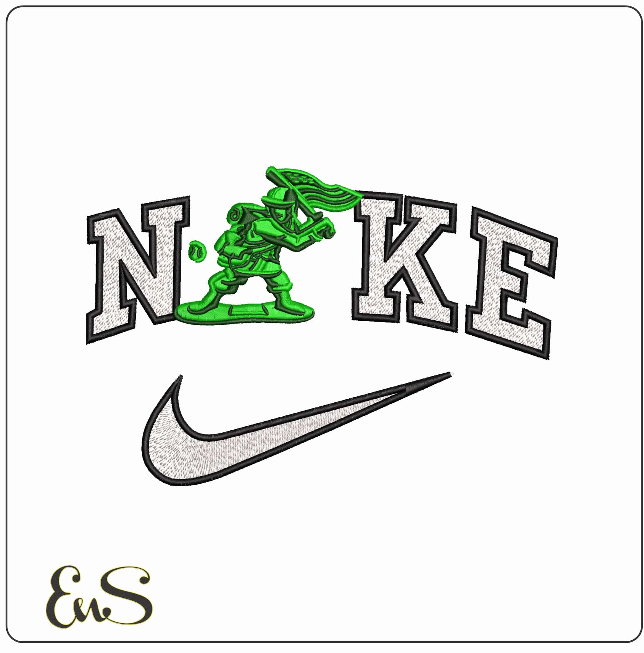 Nike Plastic Soldier with Flag   - Elegant embroidery design file-instant download