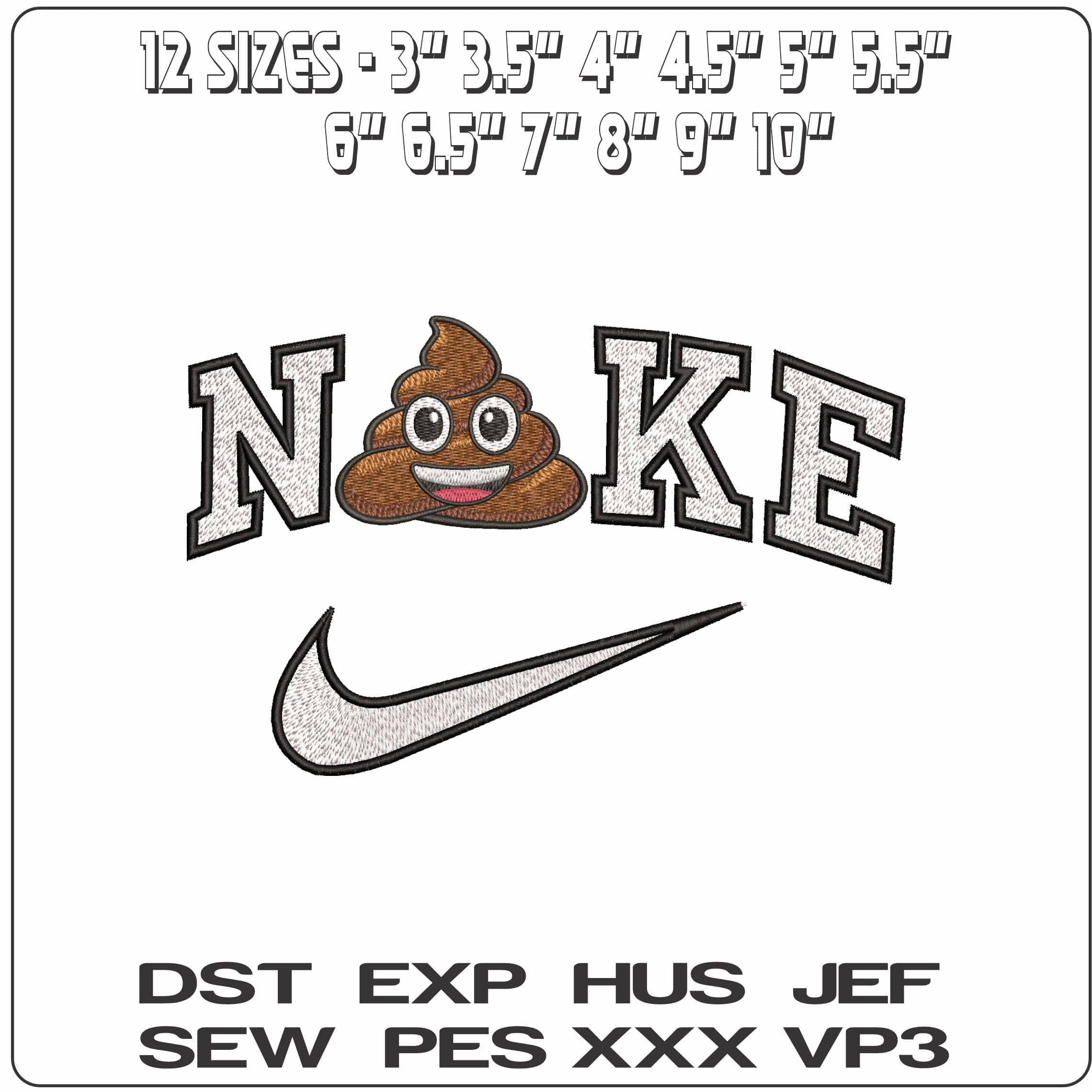 Nike Pooh Emoji  - Elegant embroidery design file-instant download — view 2